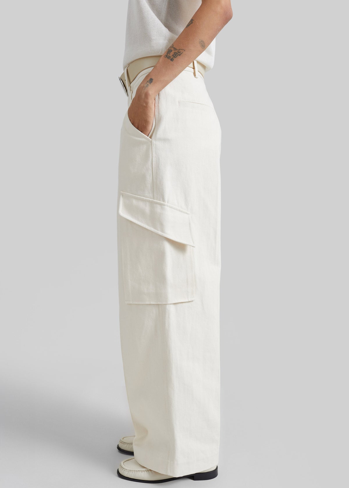 Oslo Cotton Cargo Pants - Beige - 7