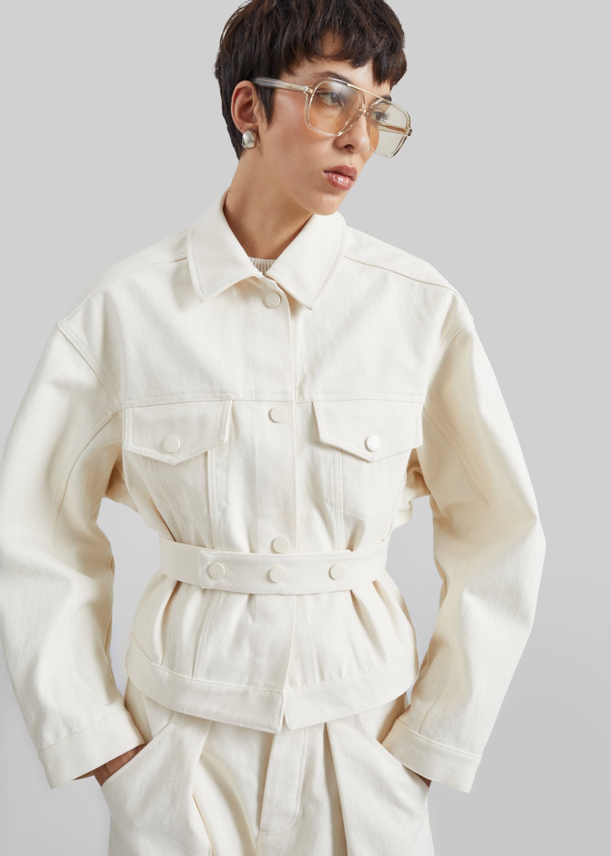 Oslo Cotton Cinched Jacket - Beige - 6
