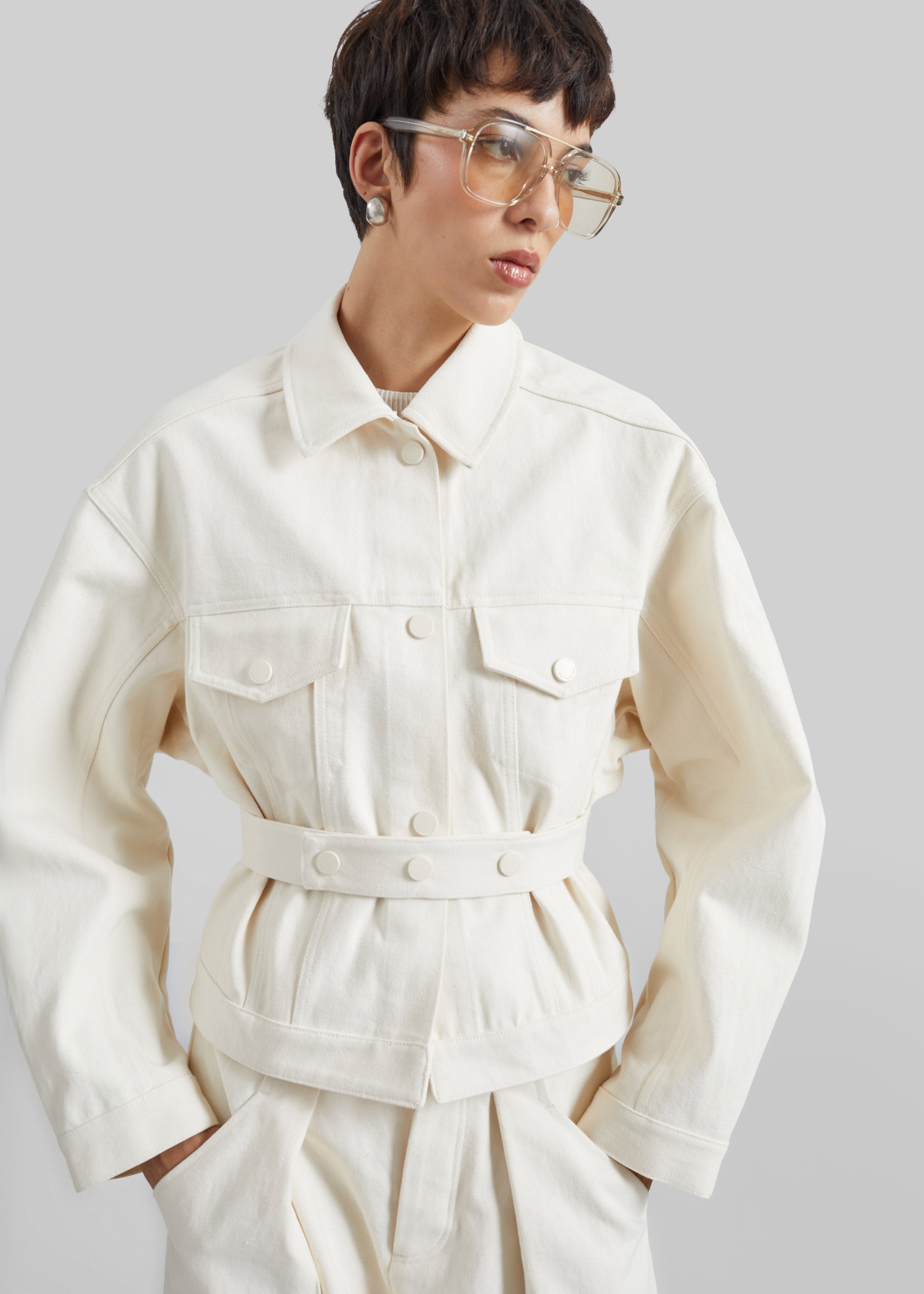 Oslo Cotton Cinched Jacket - Beige - 6
