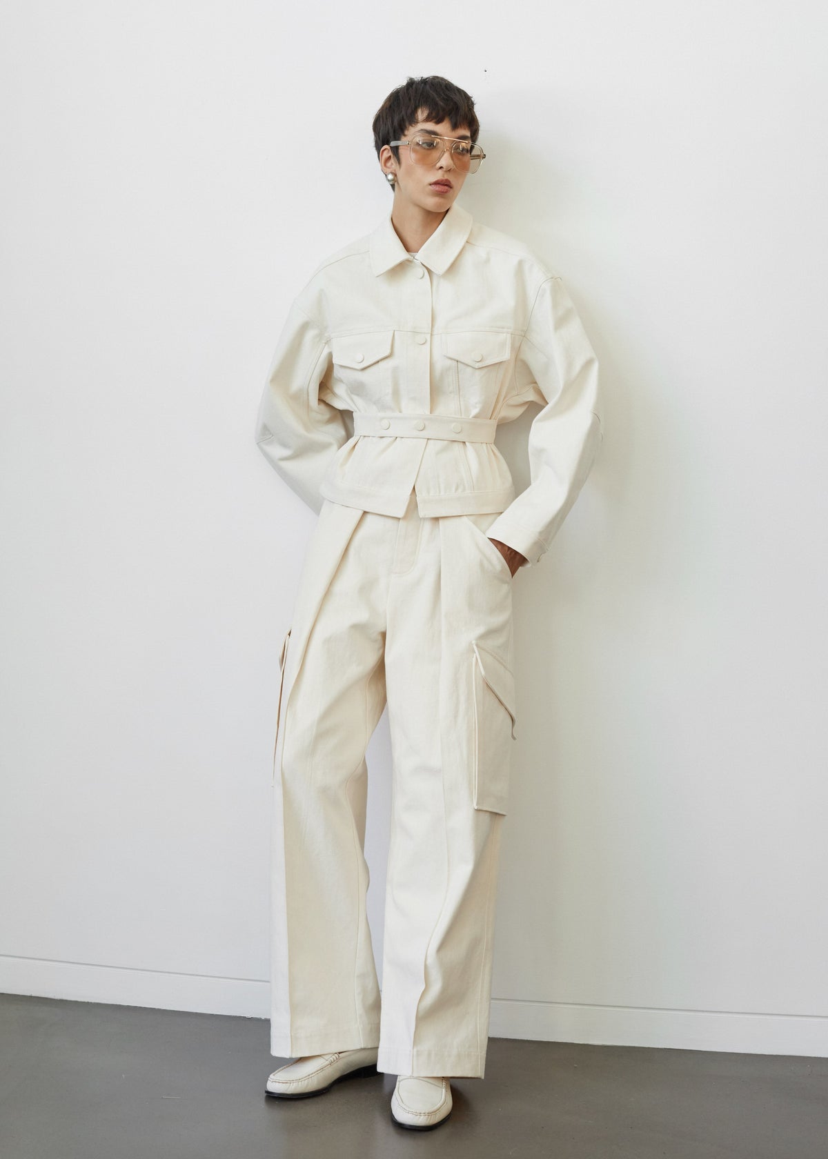Oslo Cotton Cinched Jacket - Beige - 5