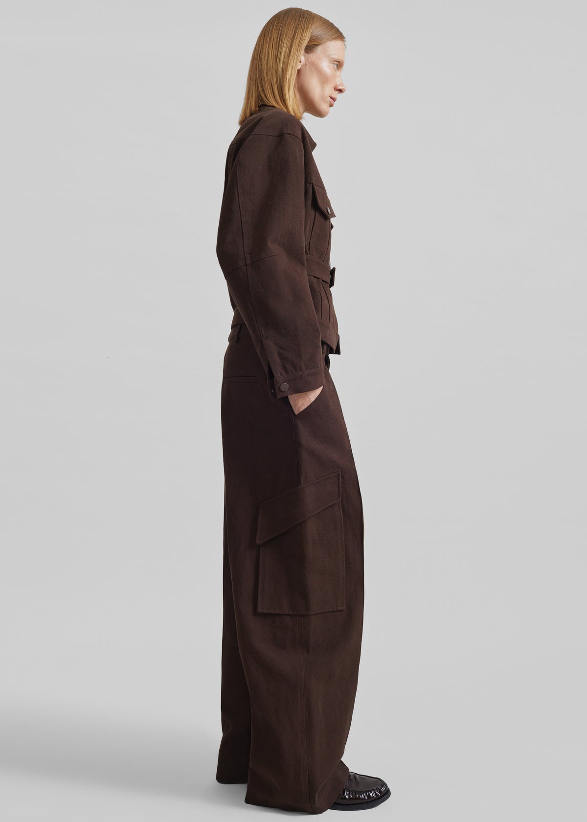 Oslo Cotton Cinched Jacket - Brown - 6