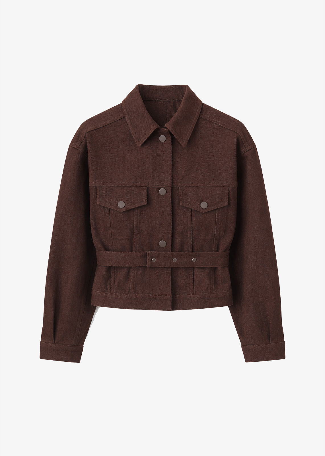 Oslo Cotton Cinched Jacket - Brown - 8