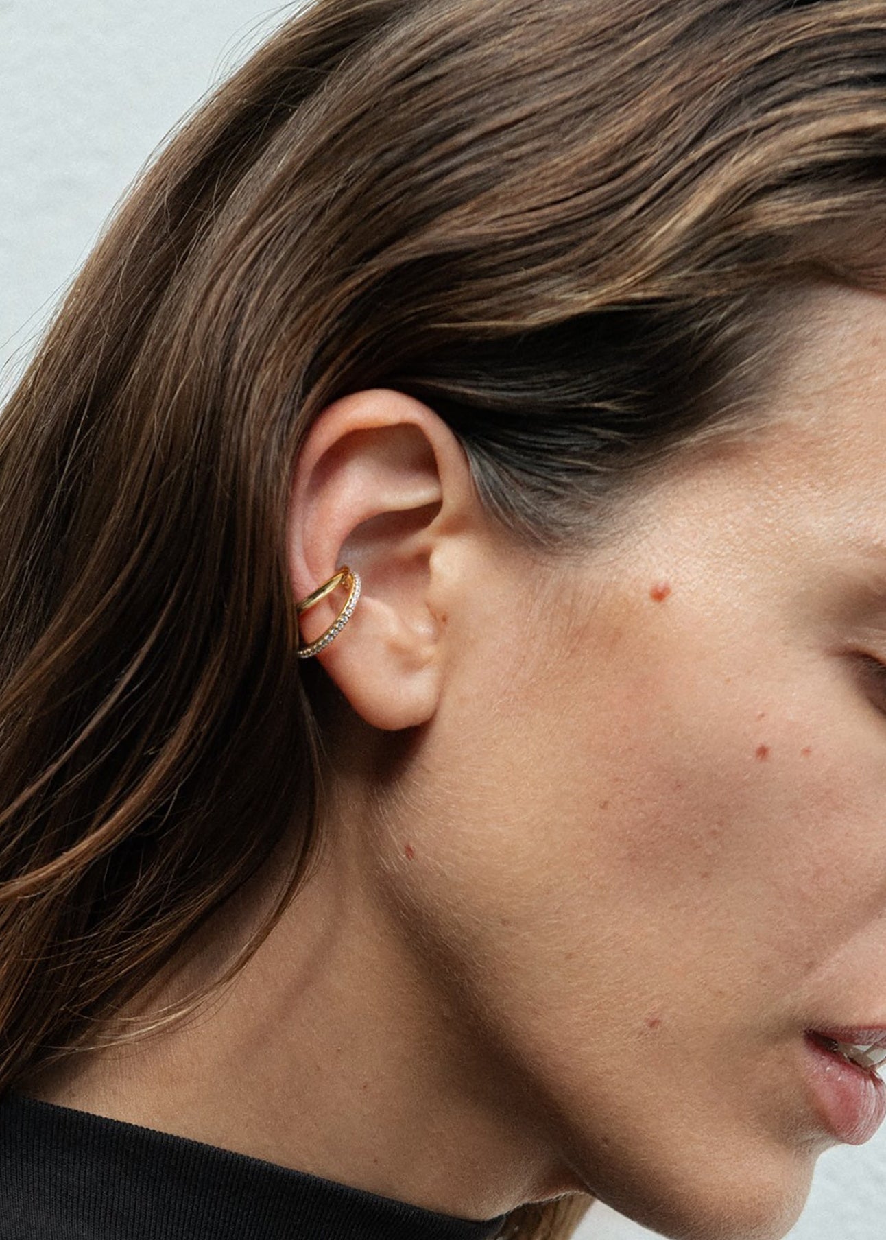 Otiumberg Pave Double Ear Cuff - Gold - 2
