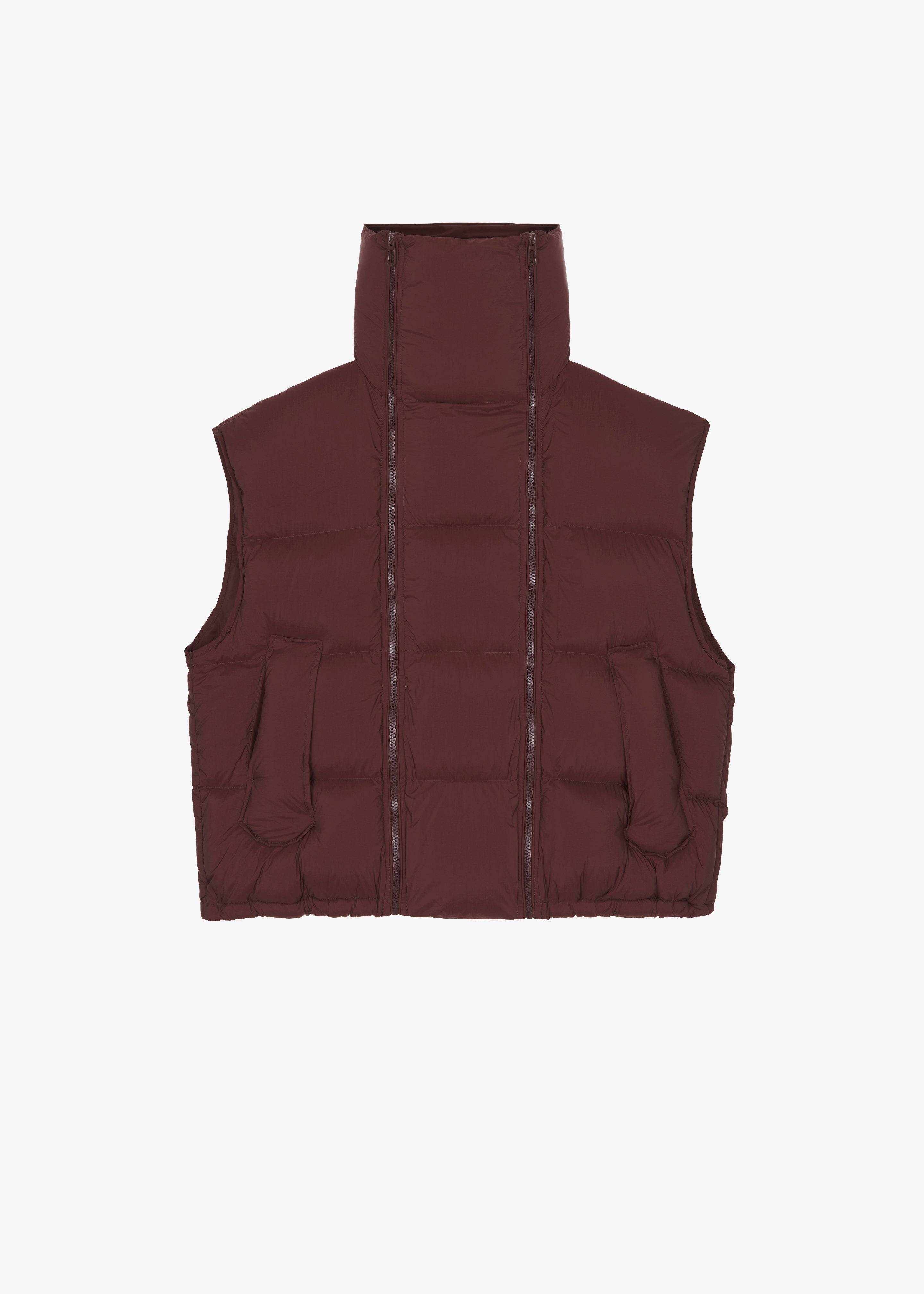 Otley Sleeveless Puffer Vest - Burgundy - 9