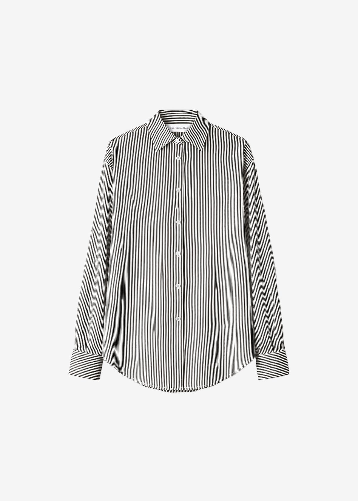 Lui Striped Silk Shirt - Black/White Stripe - 11