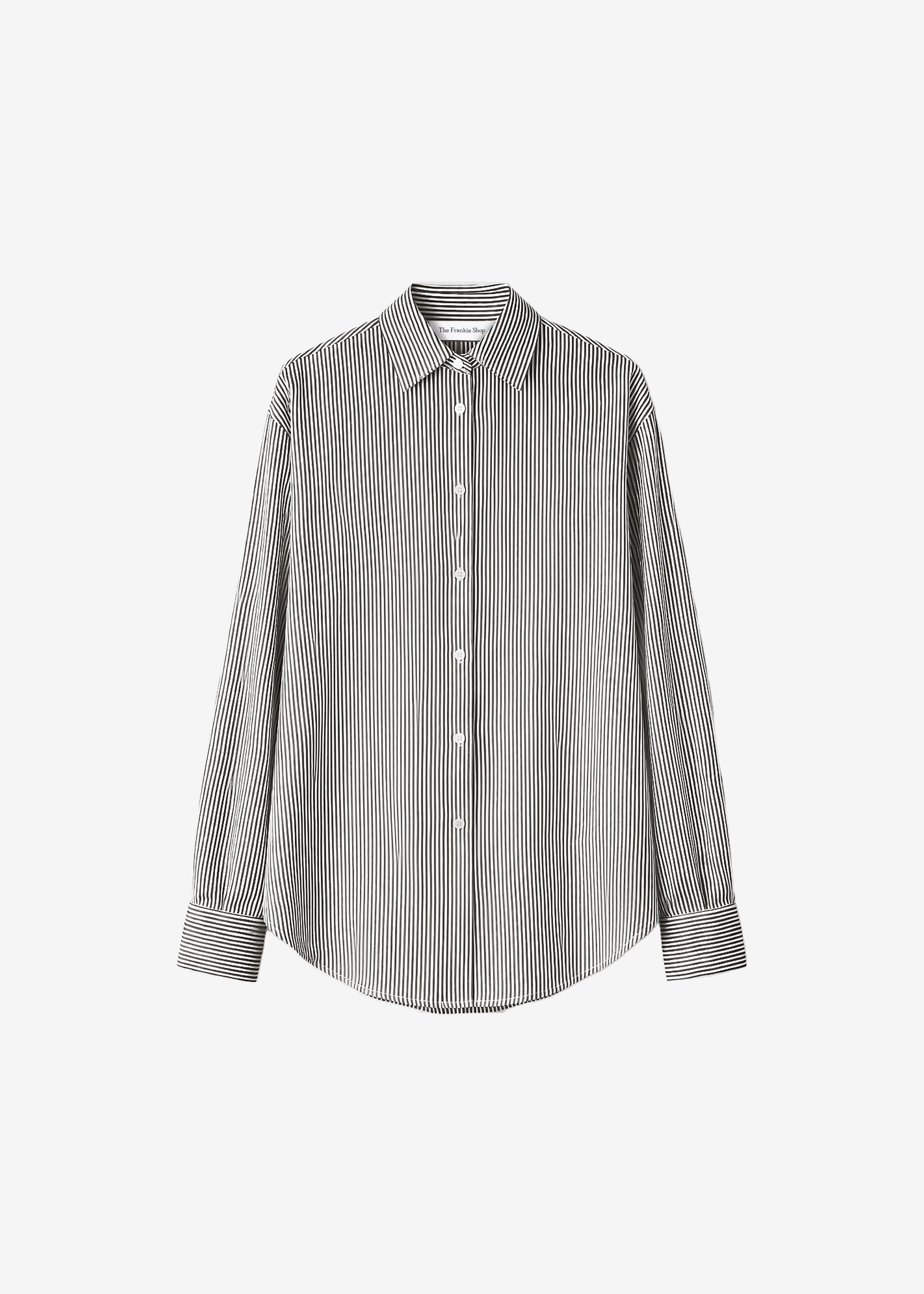 Lui Striped Silk Shirt - Black/White Stripe - 11