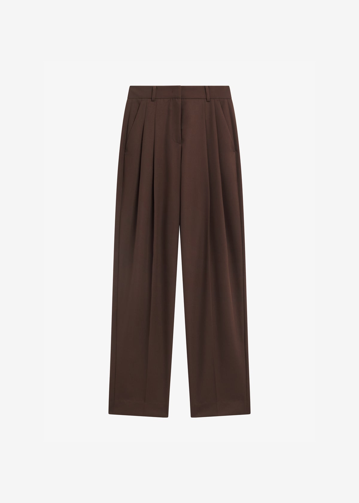 Gelso Pleated Twill Trousers - Brown - 8