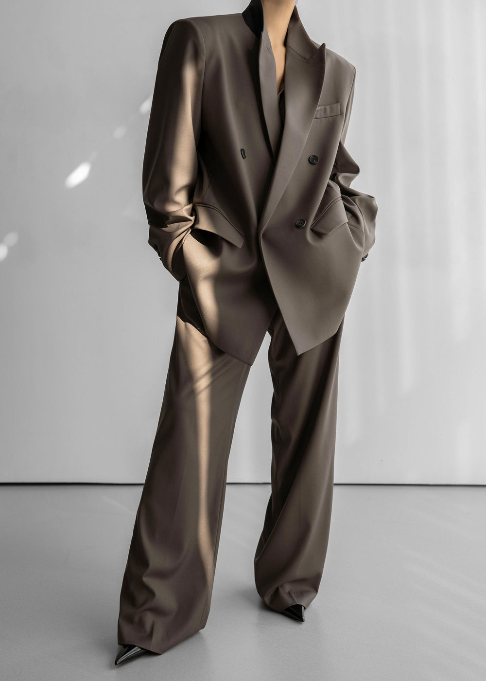 Pallen Double Breasted Blazer - Brown - 1