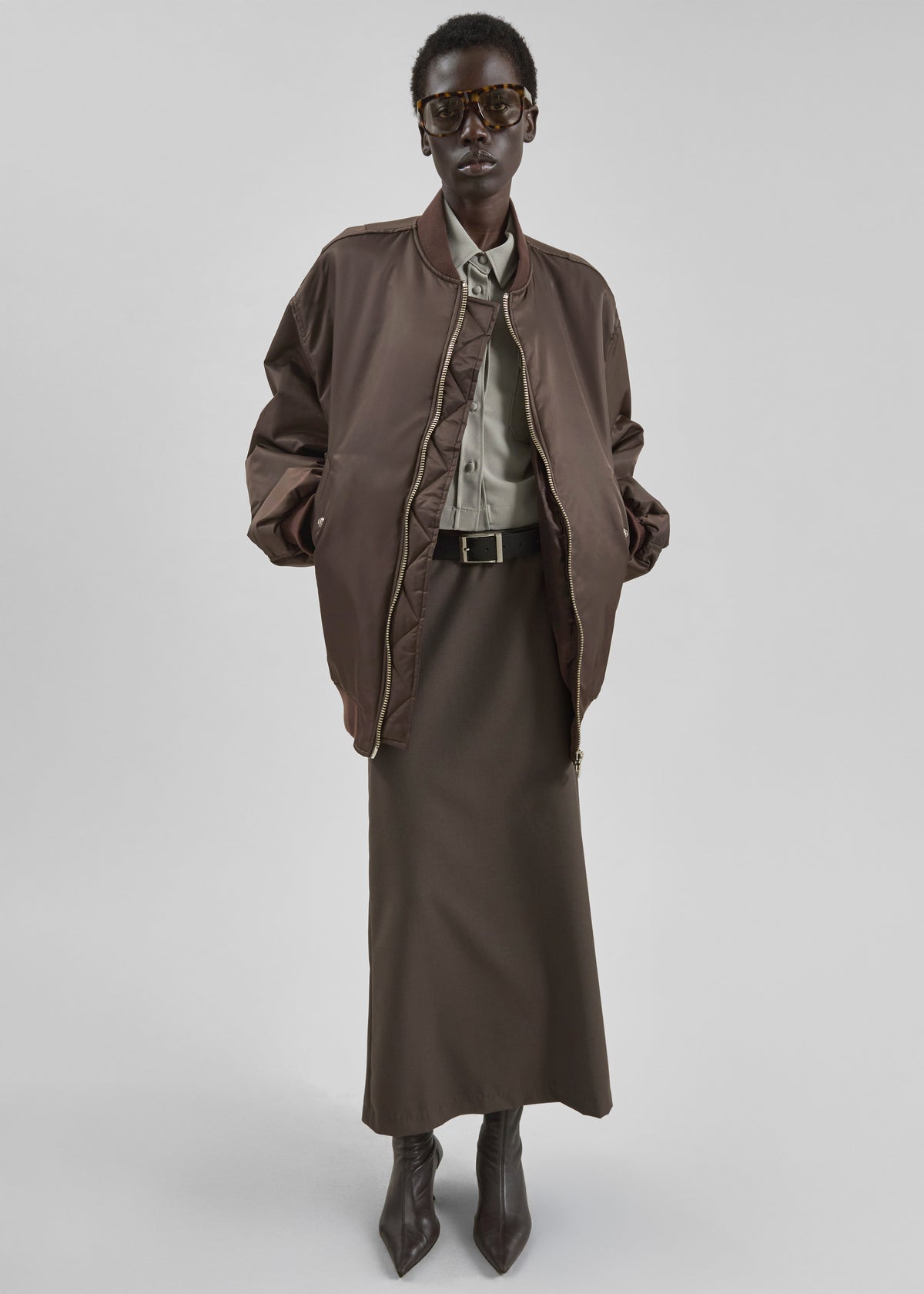 Visen Padded Boxy Shirt - Taupe - 9