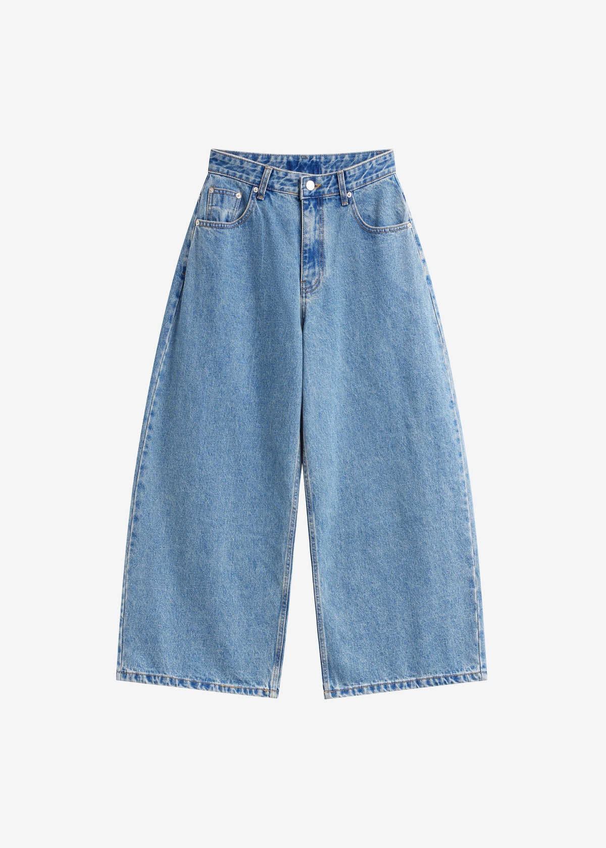 Palmi Cropped Barrel Leg Jeans - Medium Wash - 7
