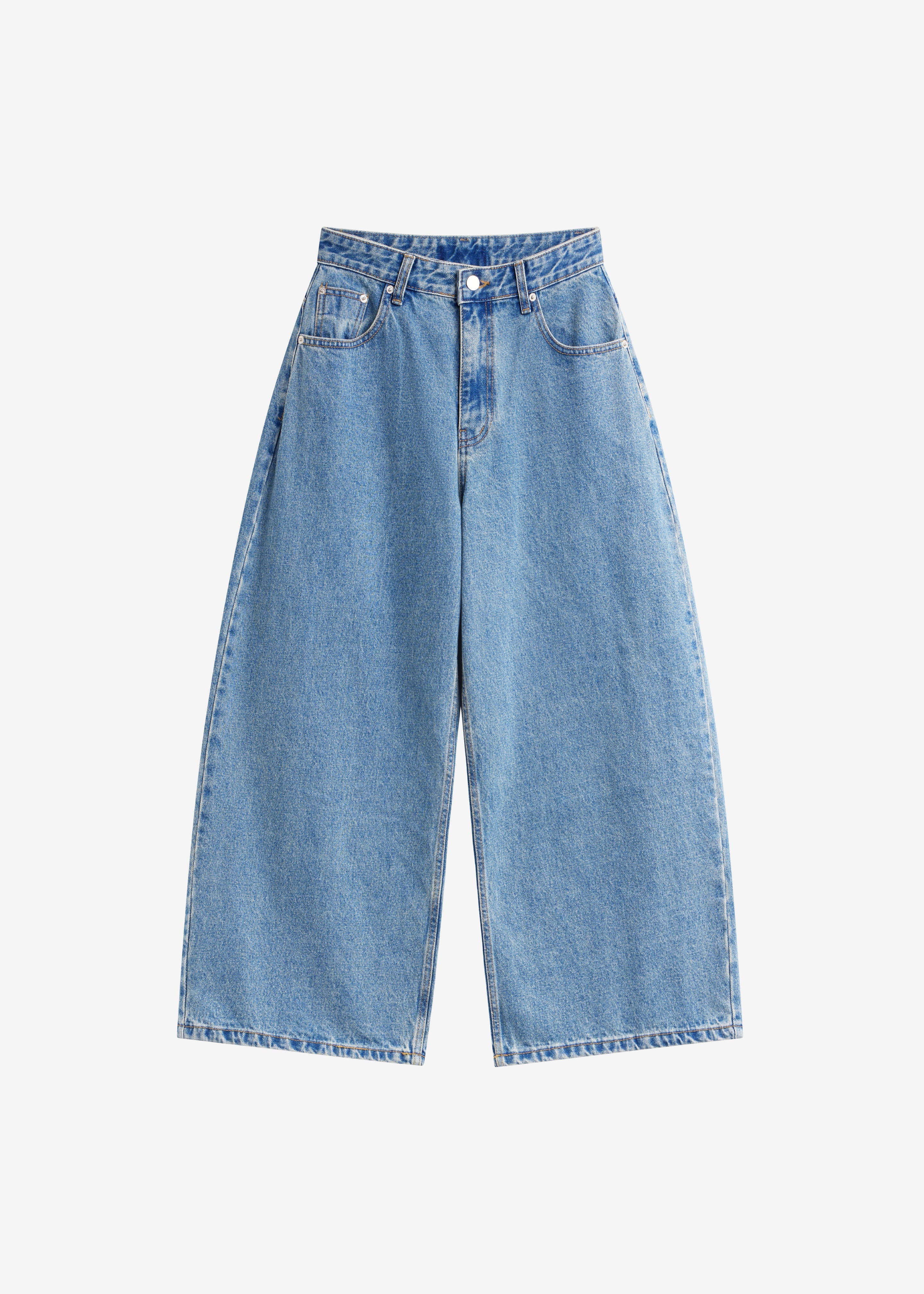 Palmi Cropped Barrel Leg Jeans - Medium Wash - 7