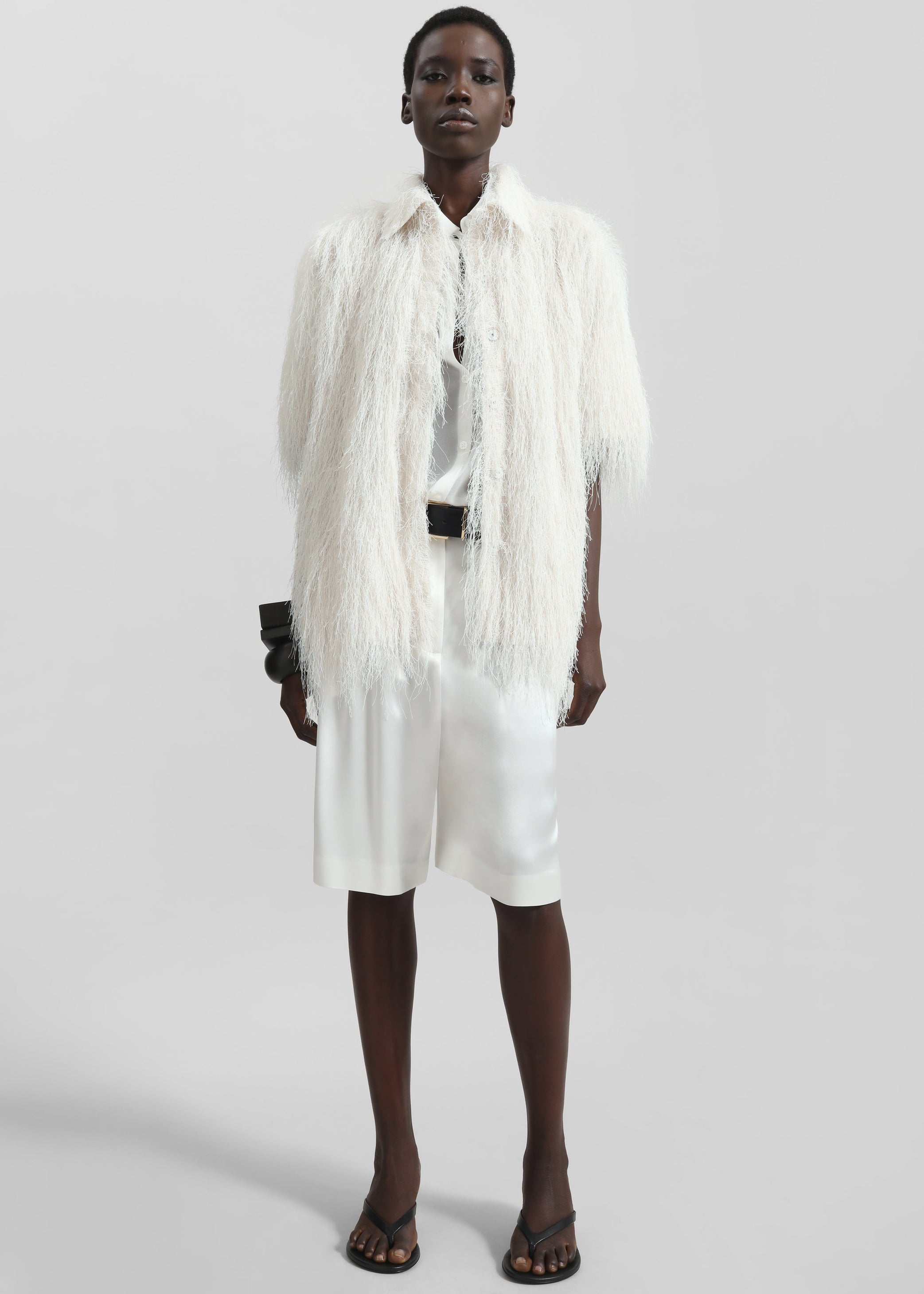 Shop the look image for Paolina Fringed Shirt - White