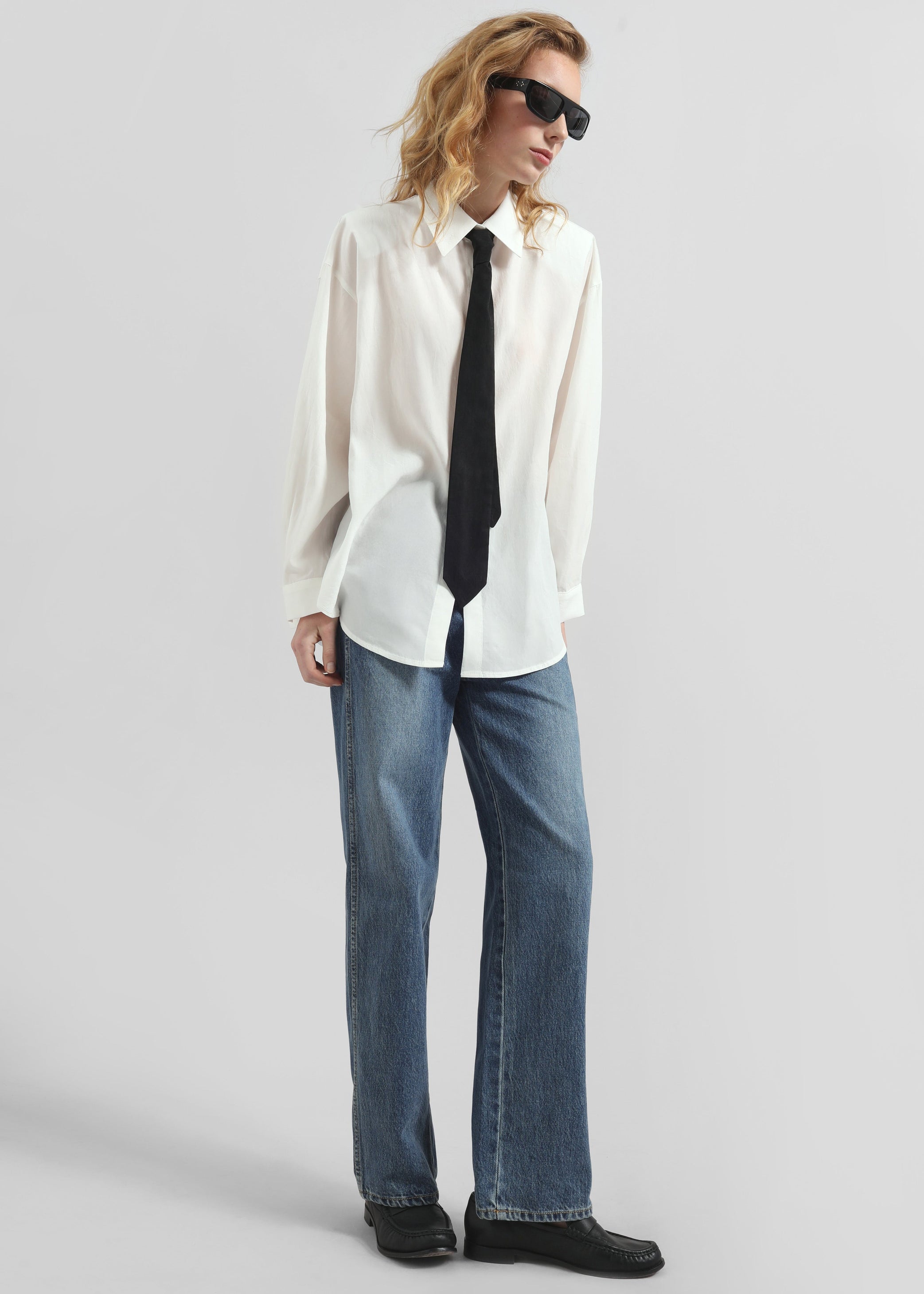Shop the look image for Patti Neck Tie Shirt - White