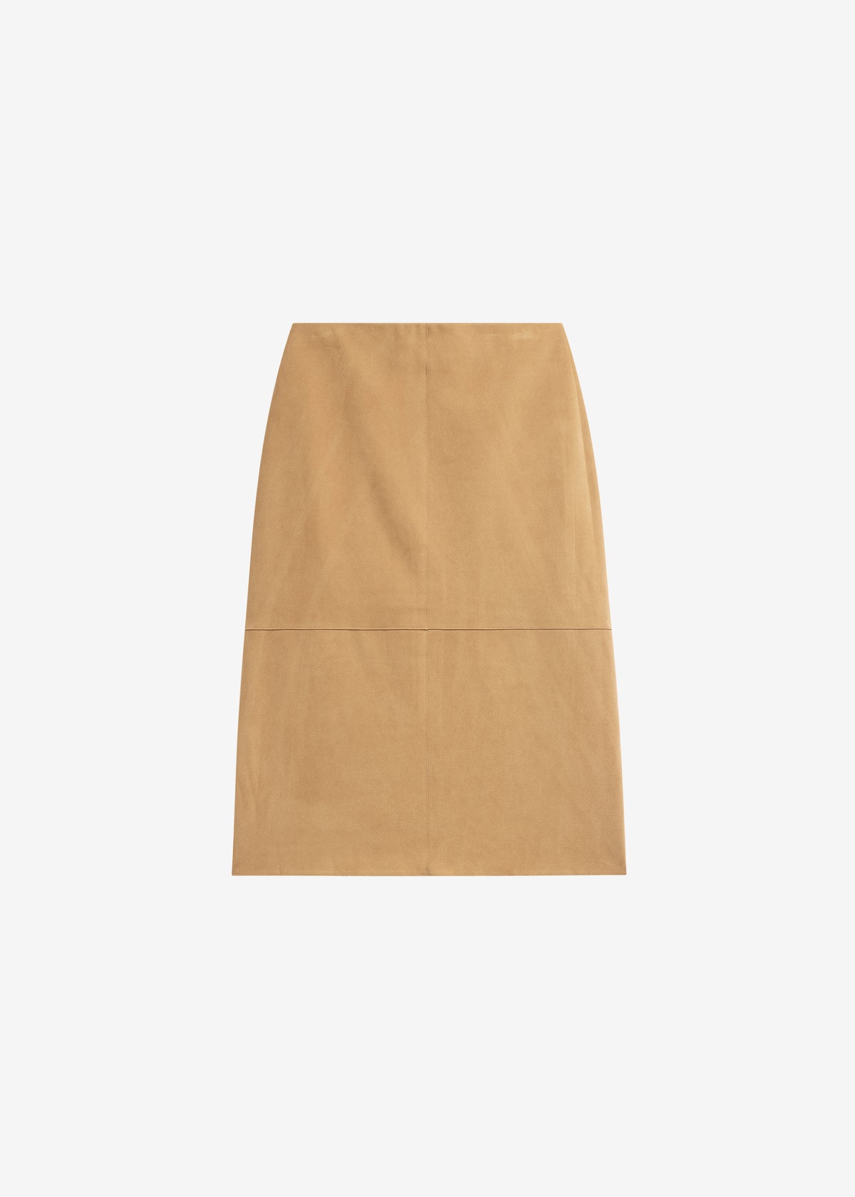 Pavia Faux Suede Pencil Skirt - Camel - 7
