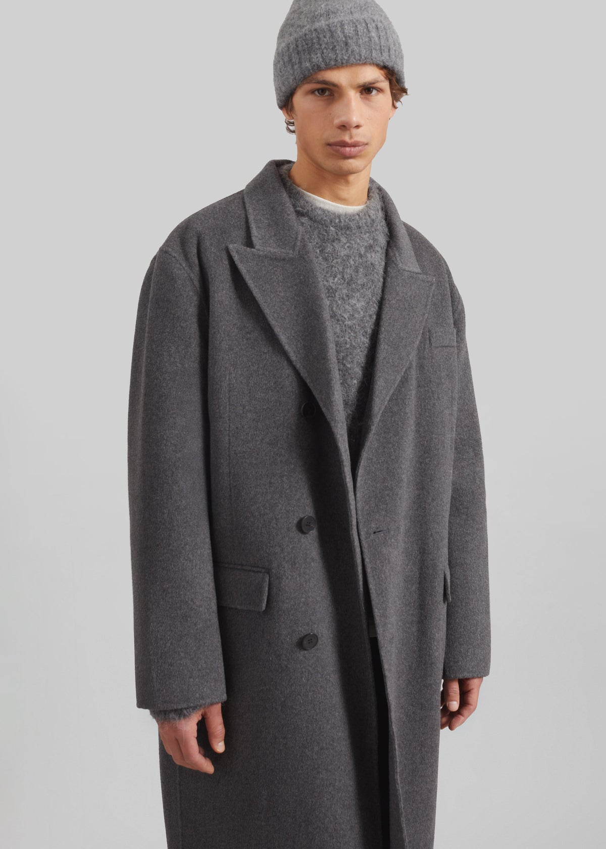 Cappotto Paxton in lana - Grigio mélange