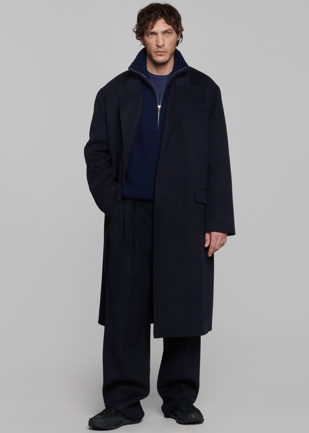 Paxton Wool Coat - Dark Navy - 4