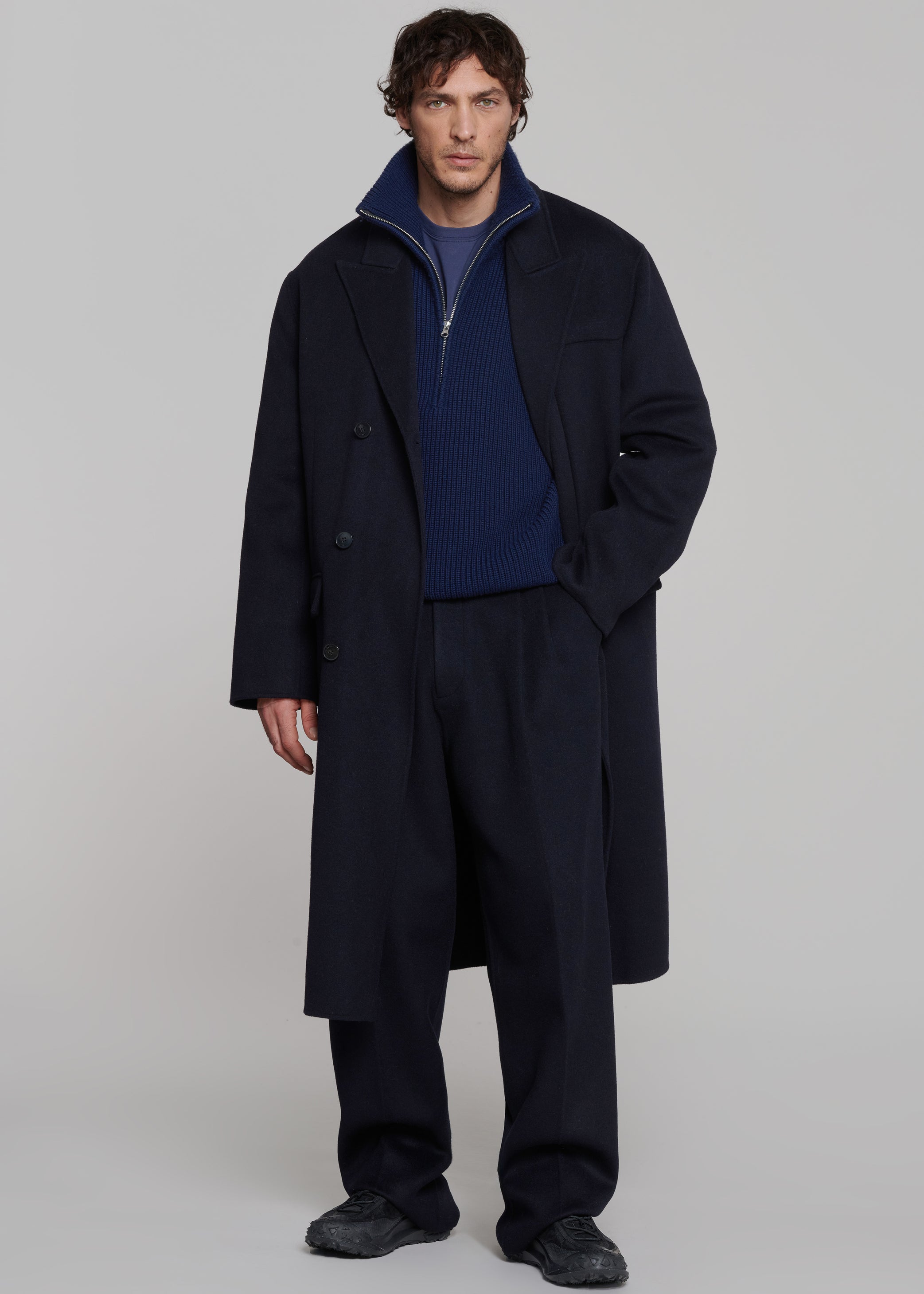 Shop the look image for Paxton Wool Coat - Dark Navy