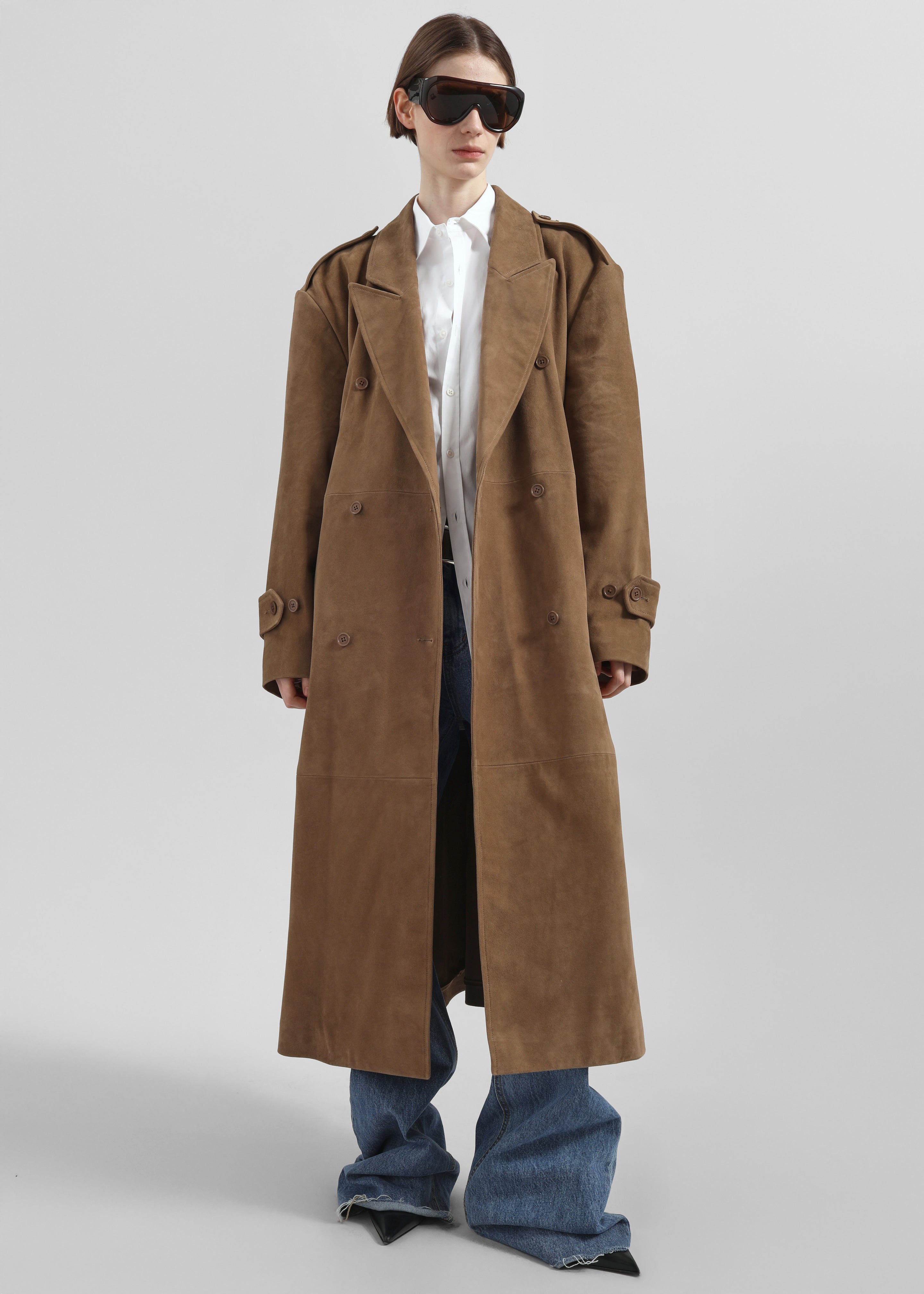 Pembroke Faux Suede Trench  - Camel - 3