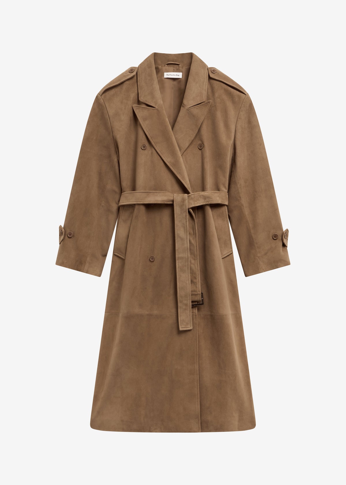 Pembroke Faux Suede Trench  - Camel - 6