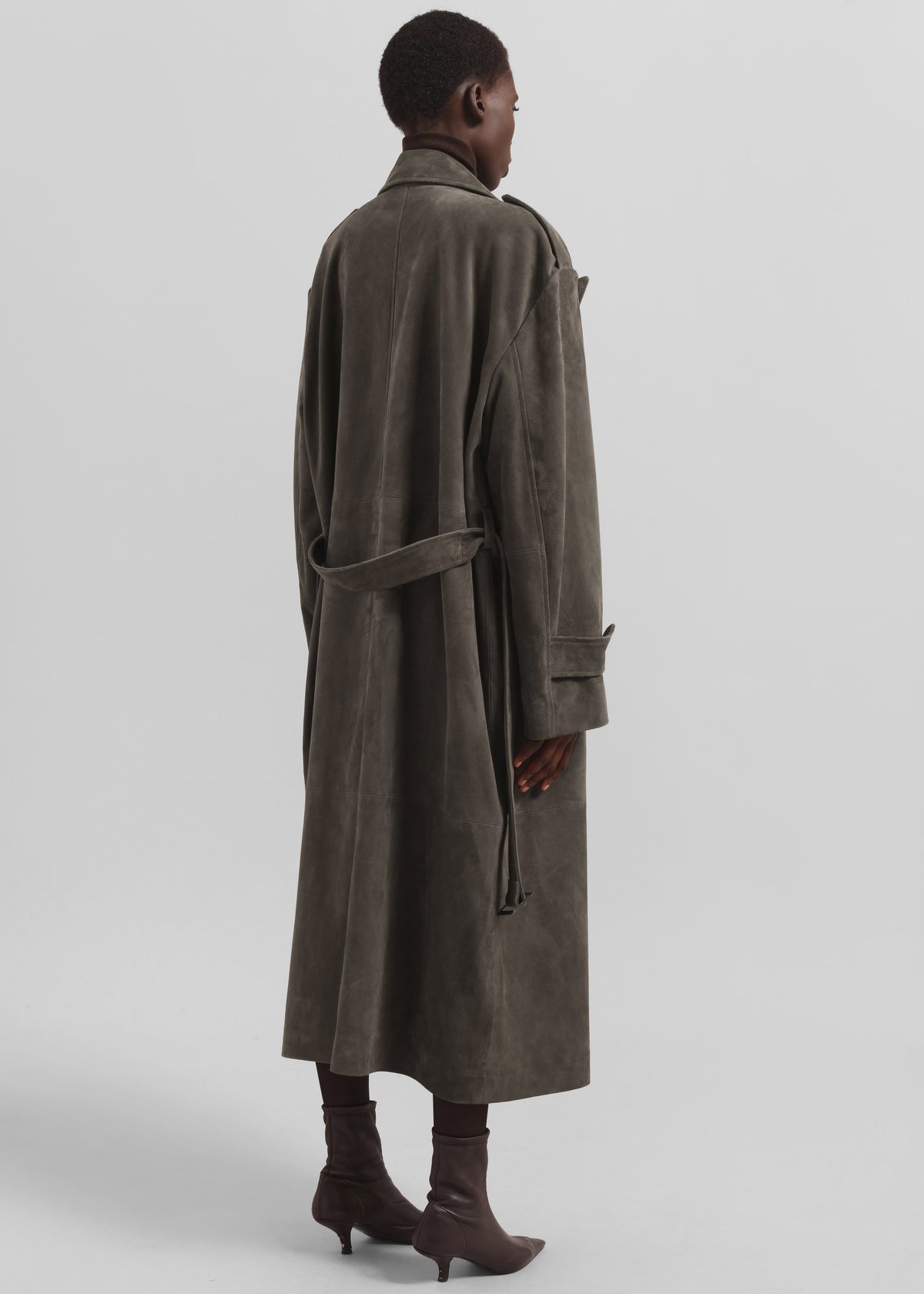 Pembroke Faux Suede Trench  - Mousse - 6