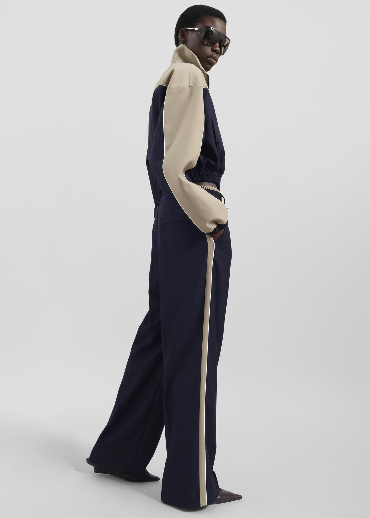 Penally Cropped Jacket - Navy - 3