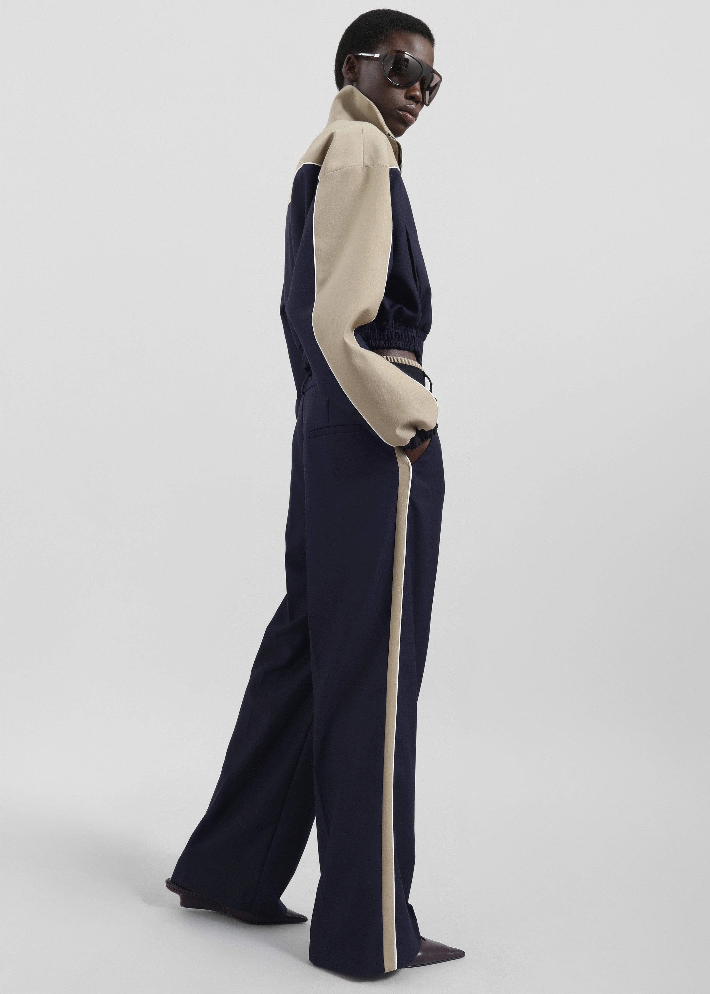Penally Cropped Jacket - Navy - 3