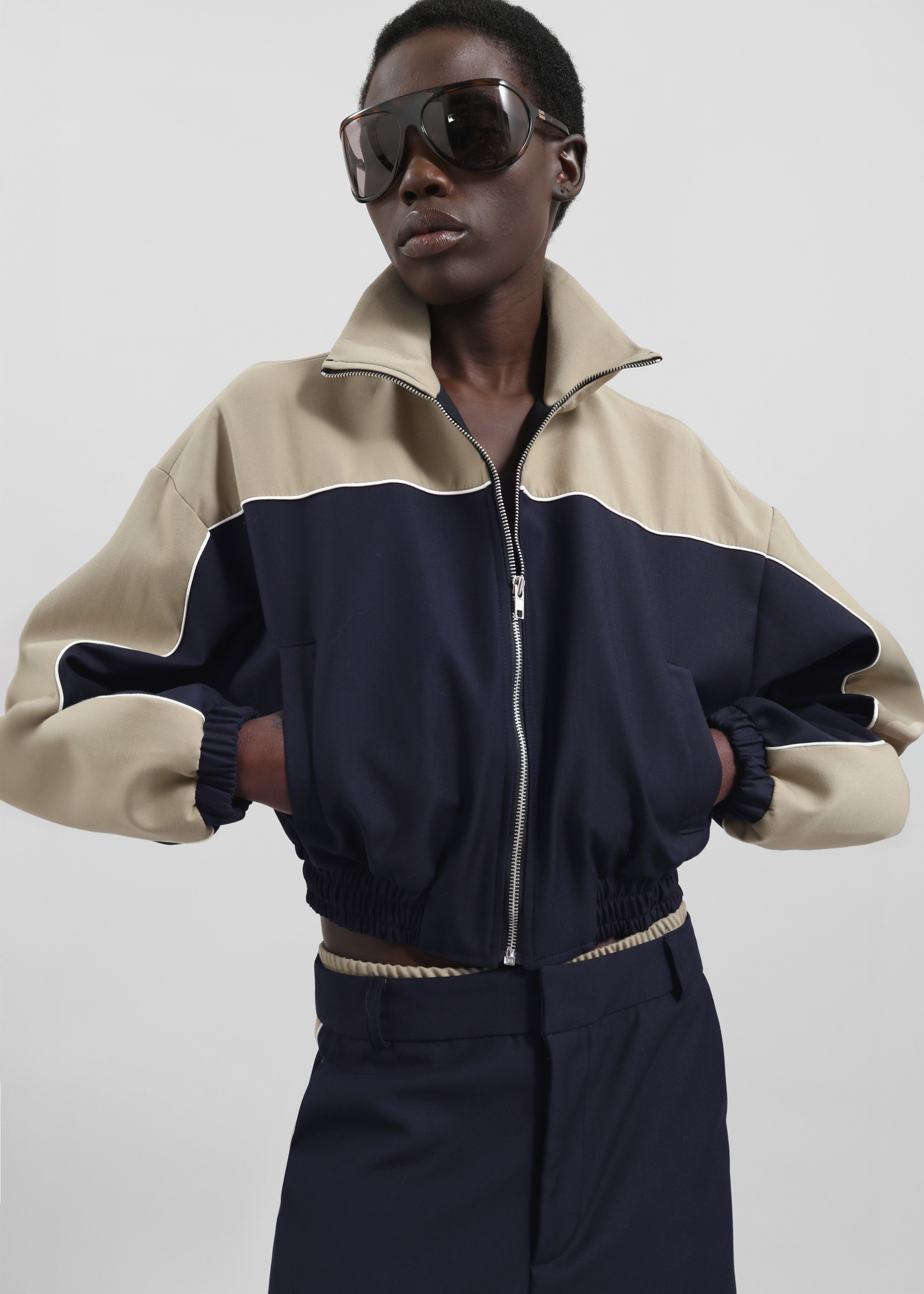 Penally Cropped Jacket - Navy - 9