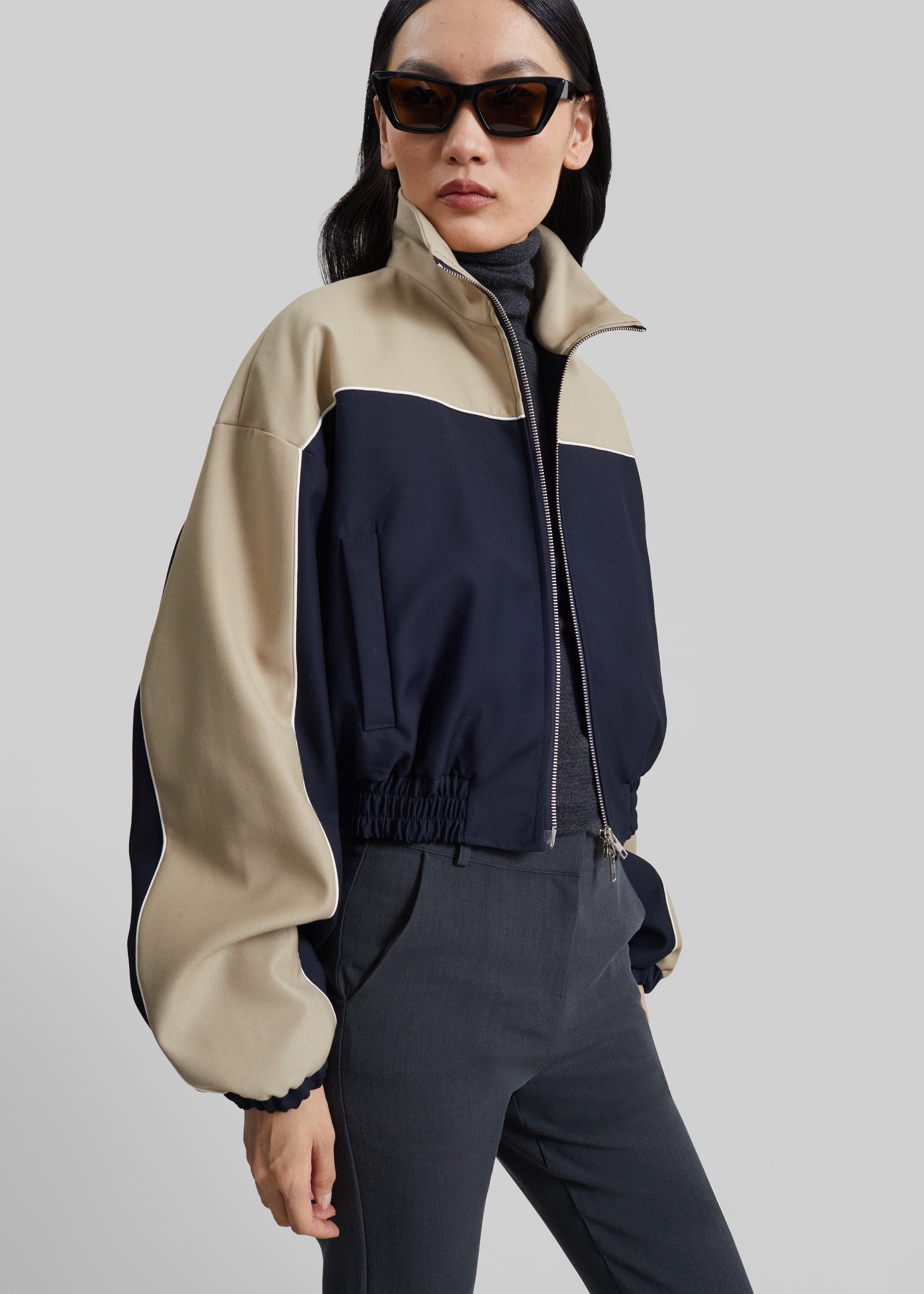 Penally Cropped Jacket - Navy - 5