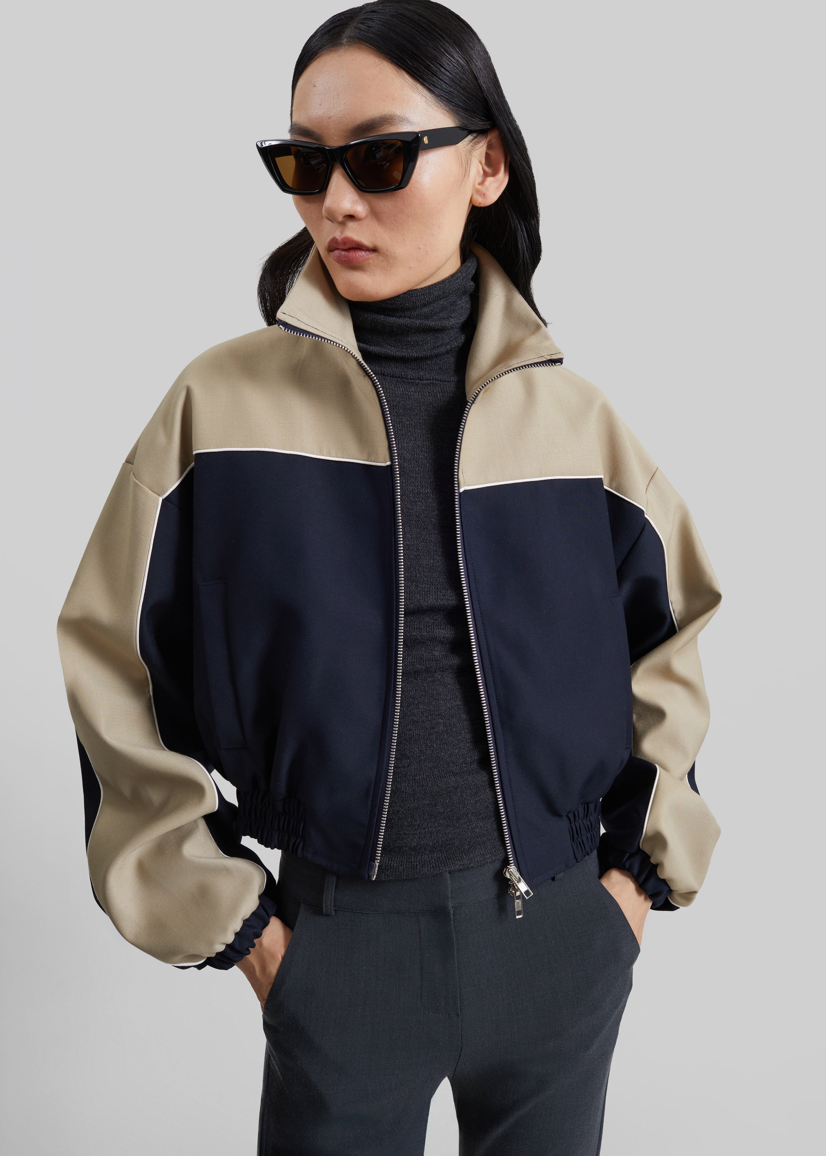 Penally Cropped Jacket - Navy - 13