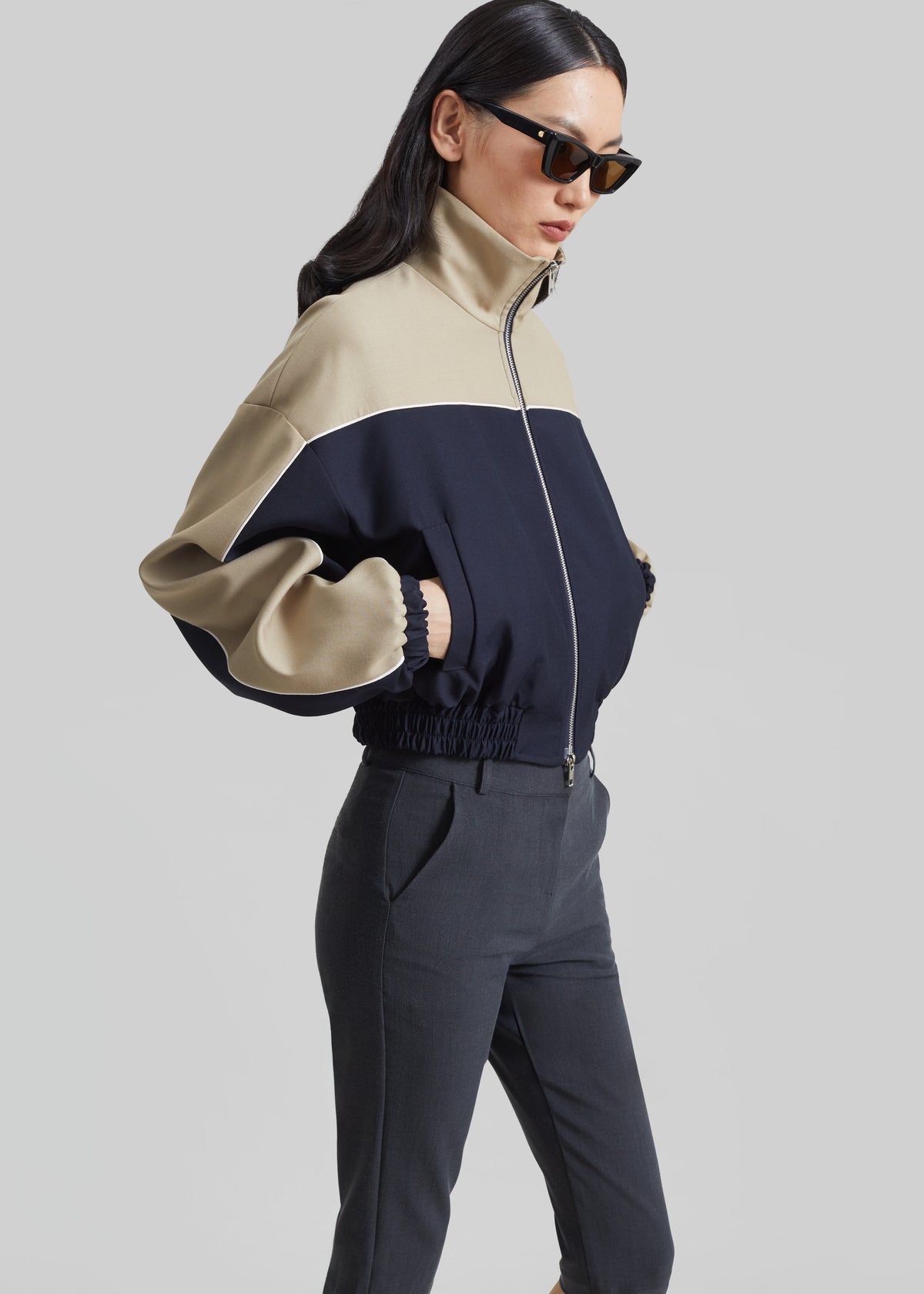 Penally Cropped Jacket - Navy - 2