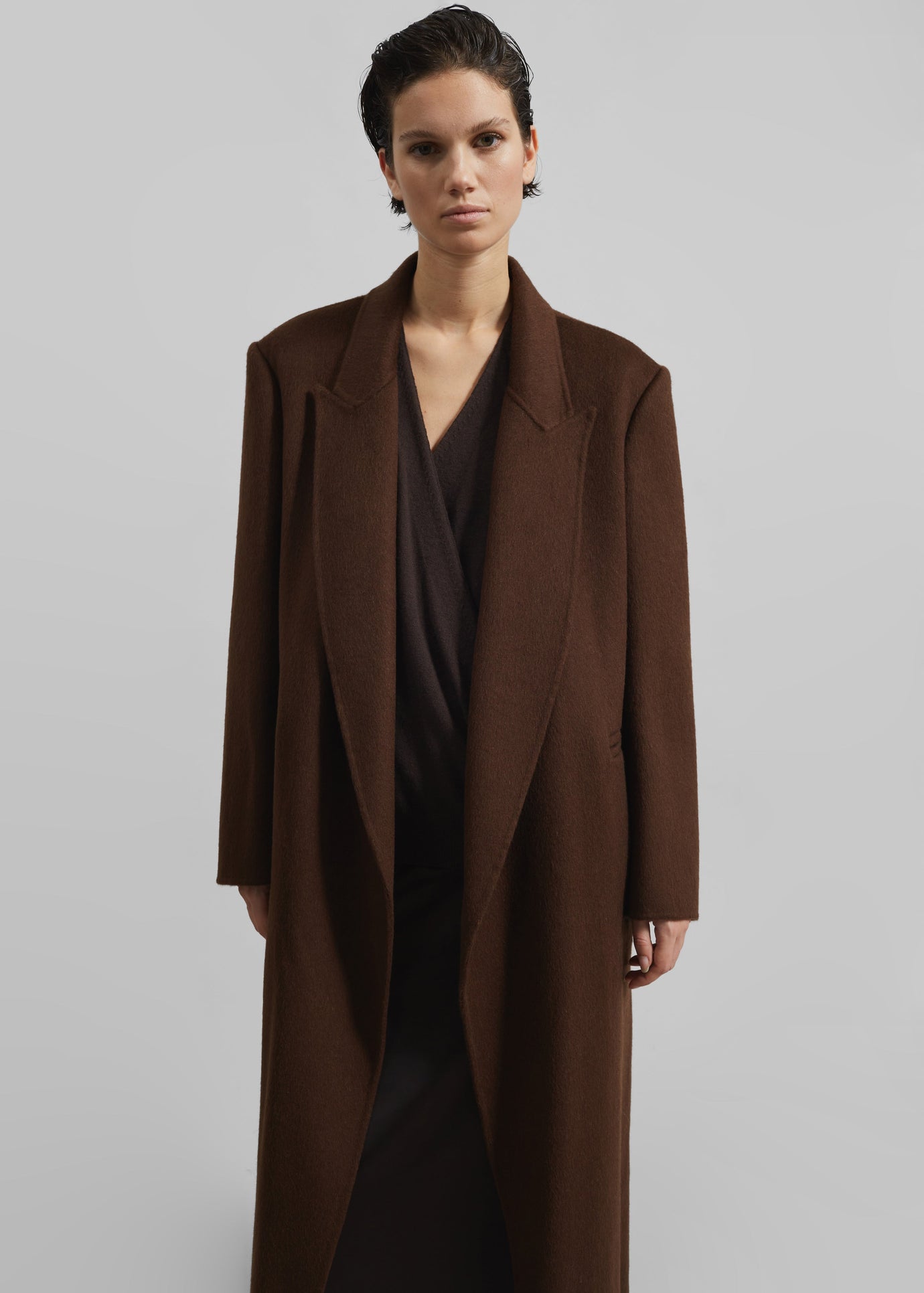 Penrose Wool Coat - Brown - 1