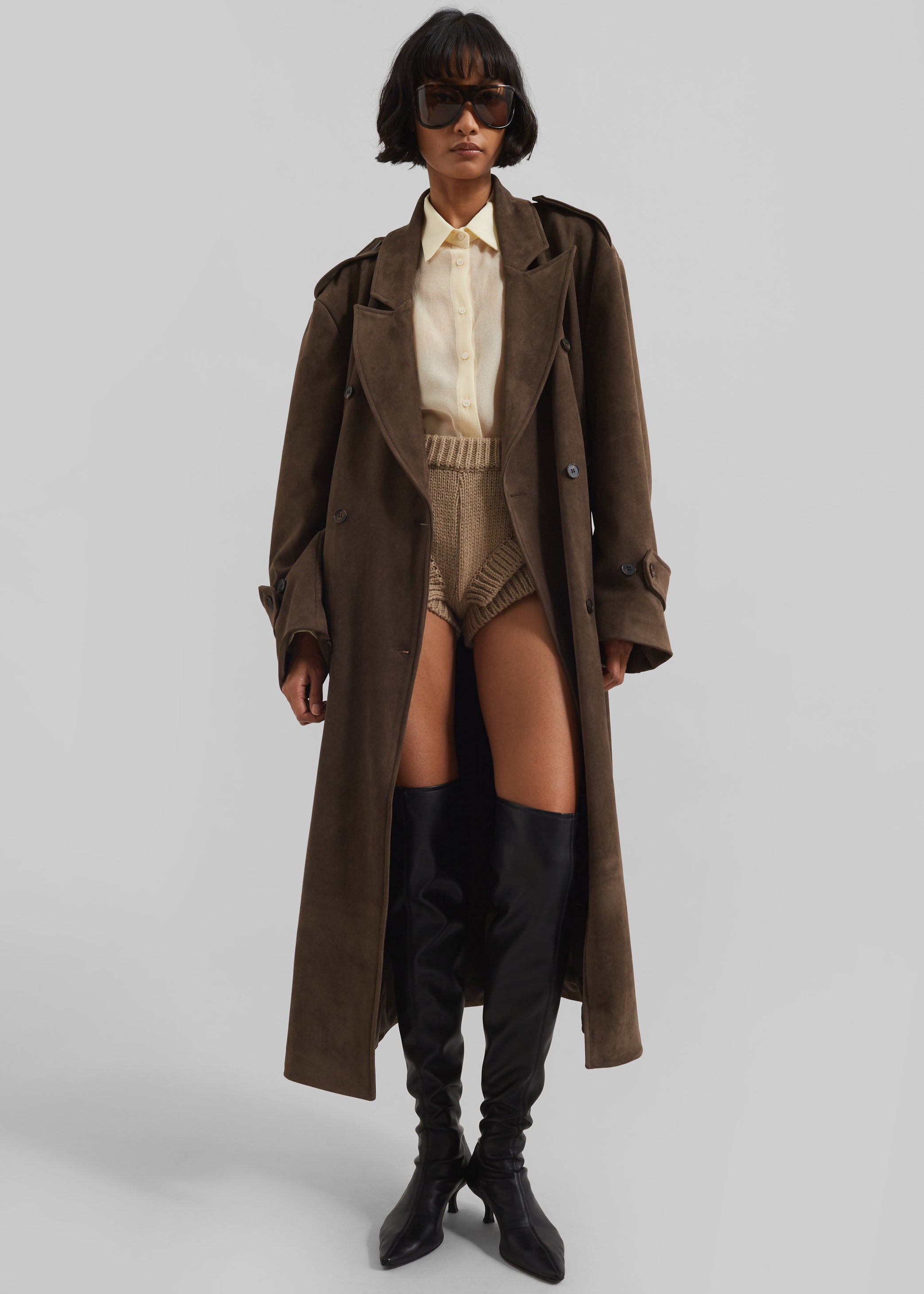 Shop the look image for Clio Double Knit Shorts - Beige