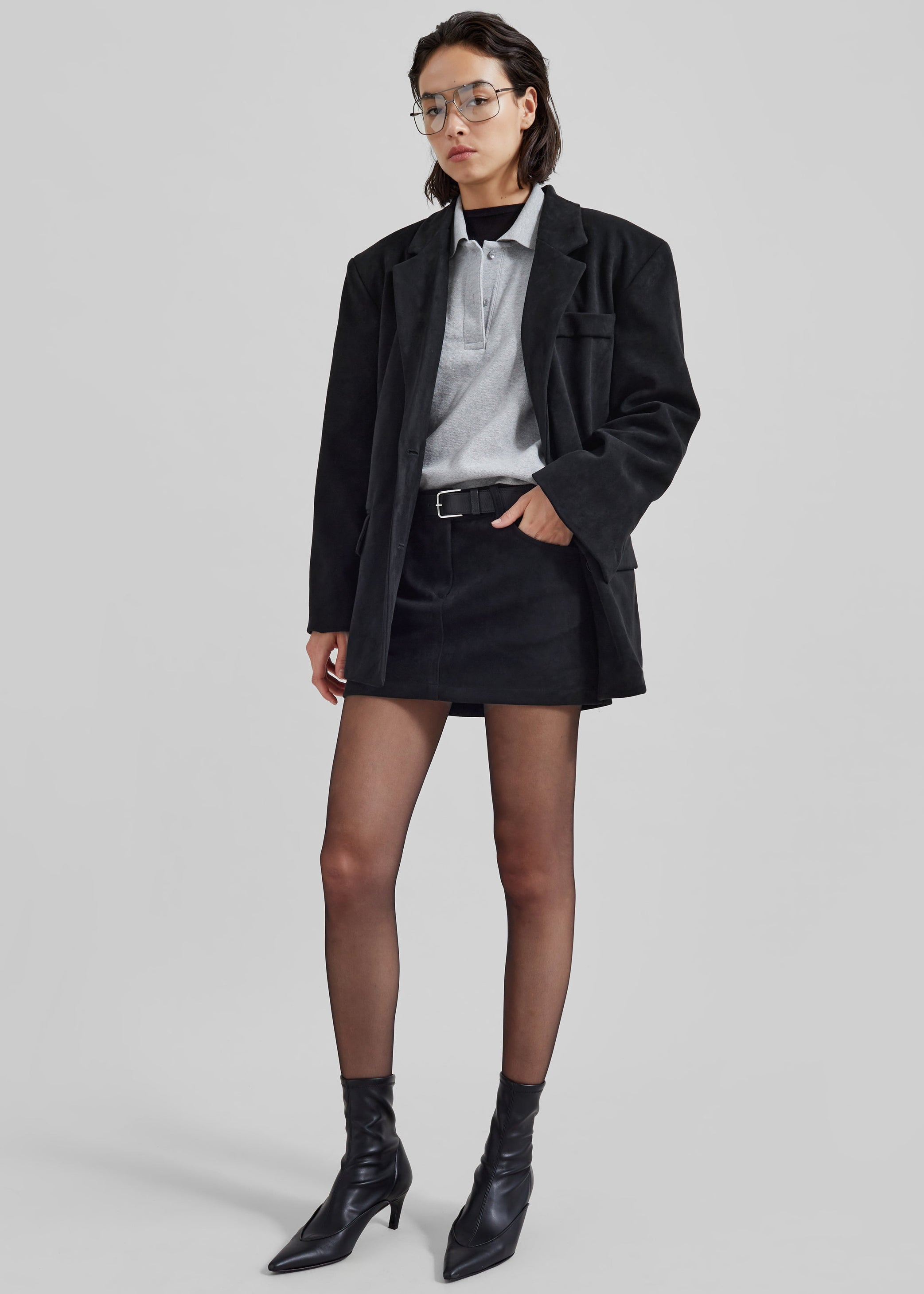 Shop the look image for Peoria Faux Suede Mini Skirt - Black