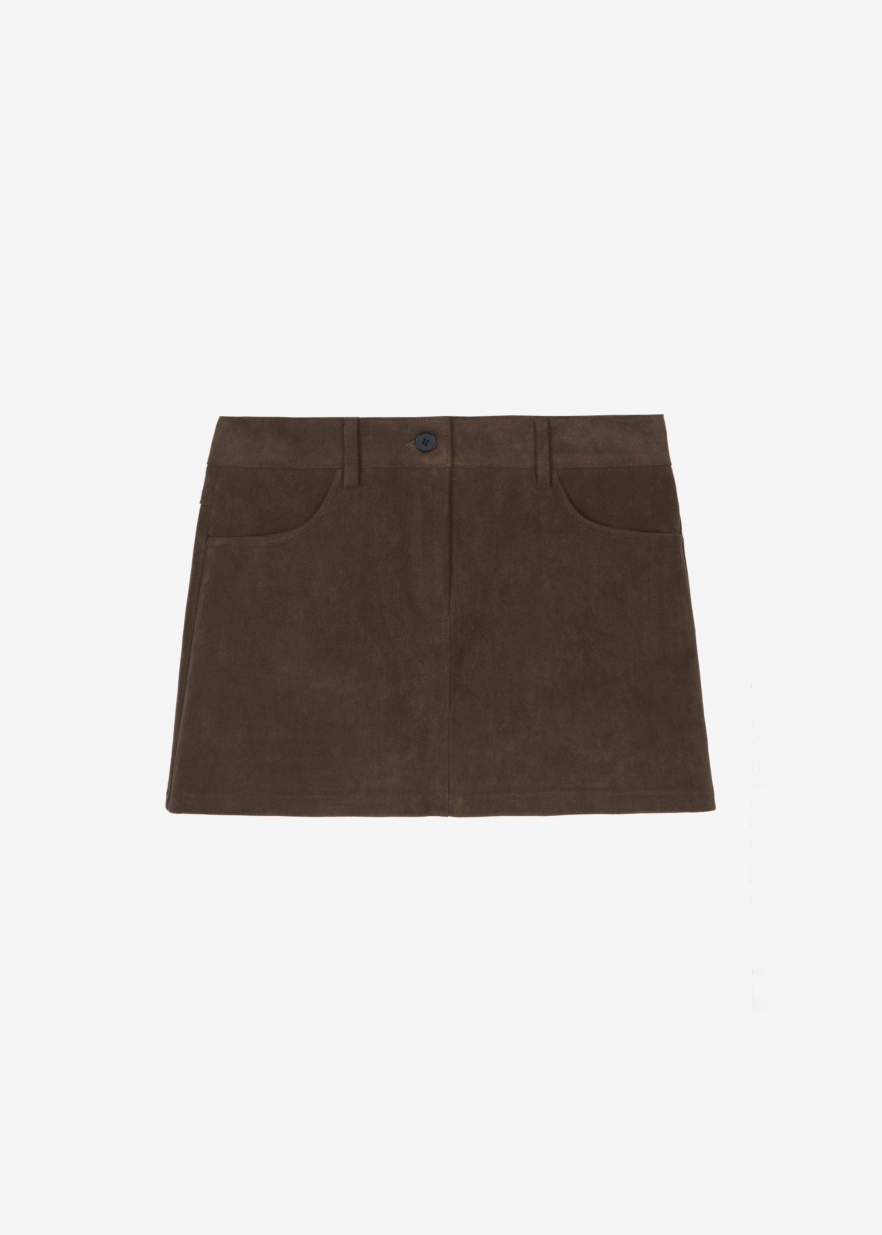 Peoria Faux Suede Mini Skirt Brown