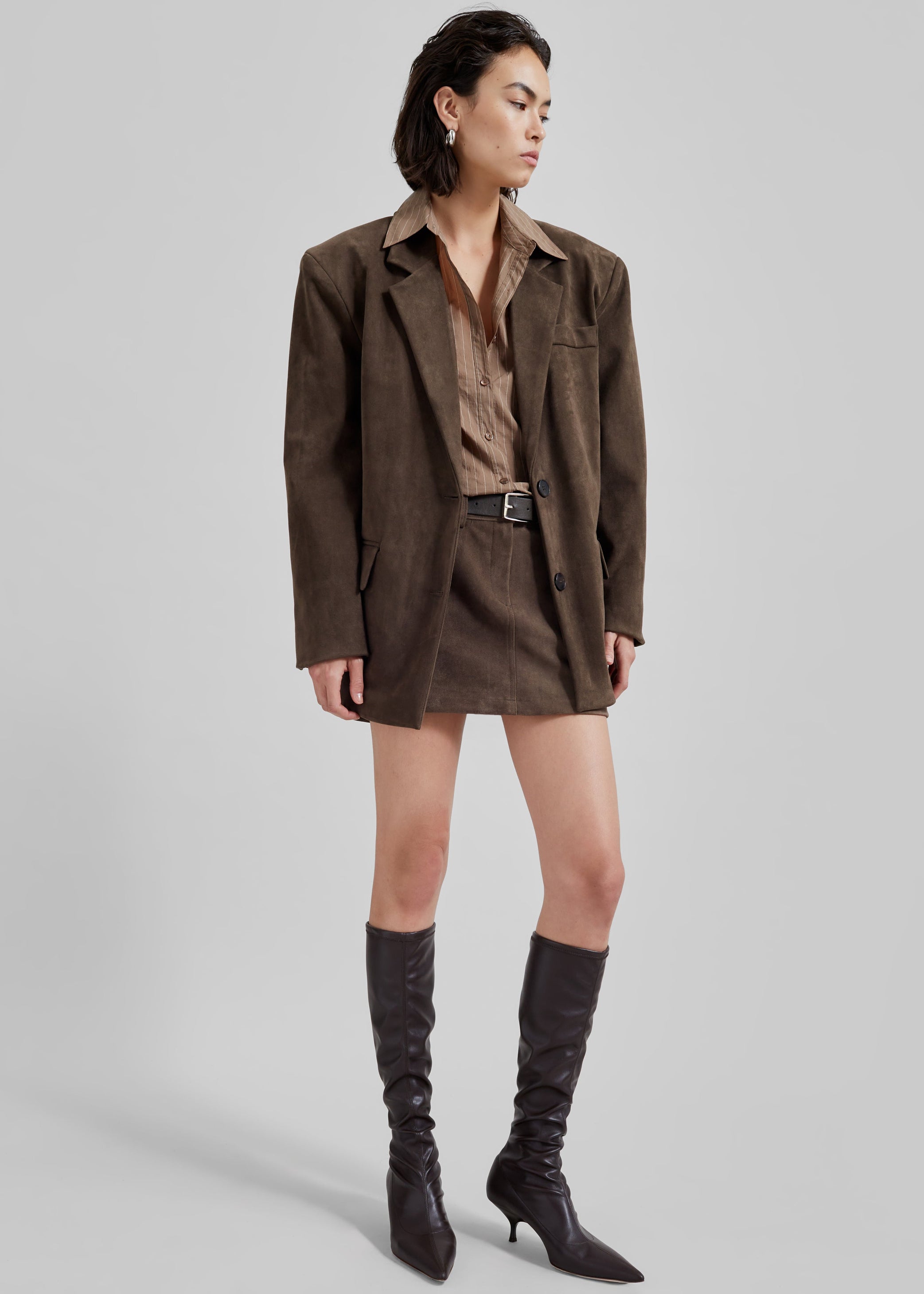 Shop the look image for Peoria Faux Suede Mini Skirt - Brown