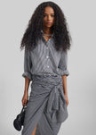 Peri Cotton Shirt - Black/White Stripe