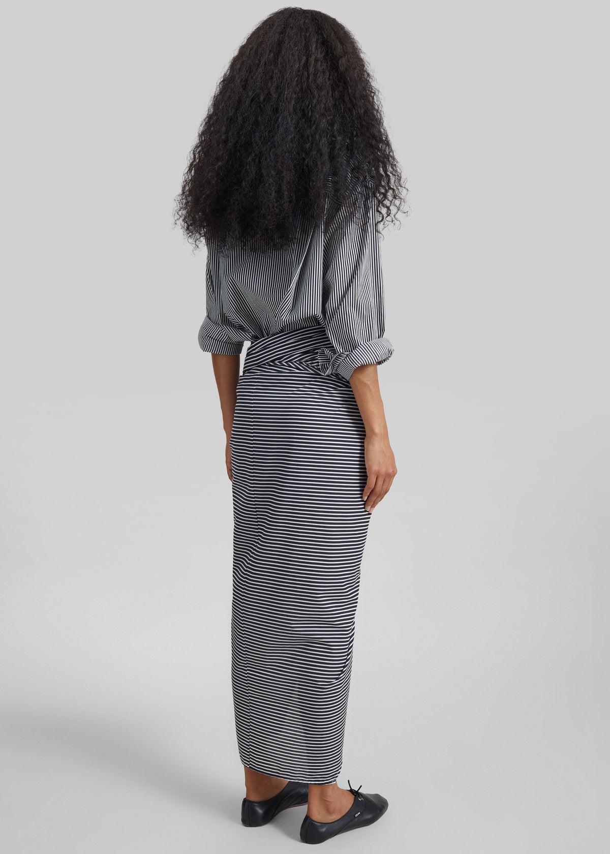 Peri Cotton Shirt - Black/White Stripe - 8