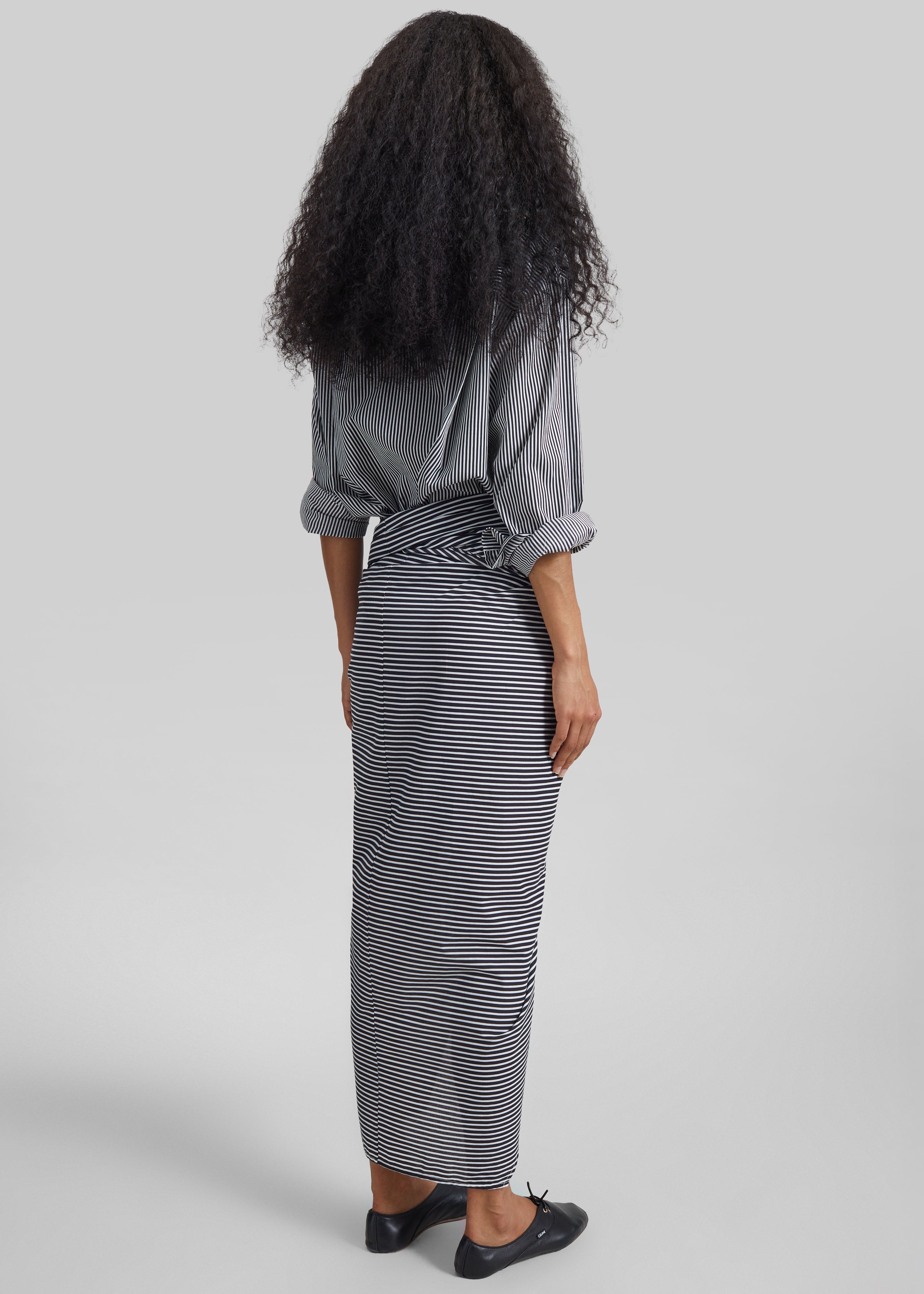 Peri Cotton Shirt - Black/White Stripe - 8