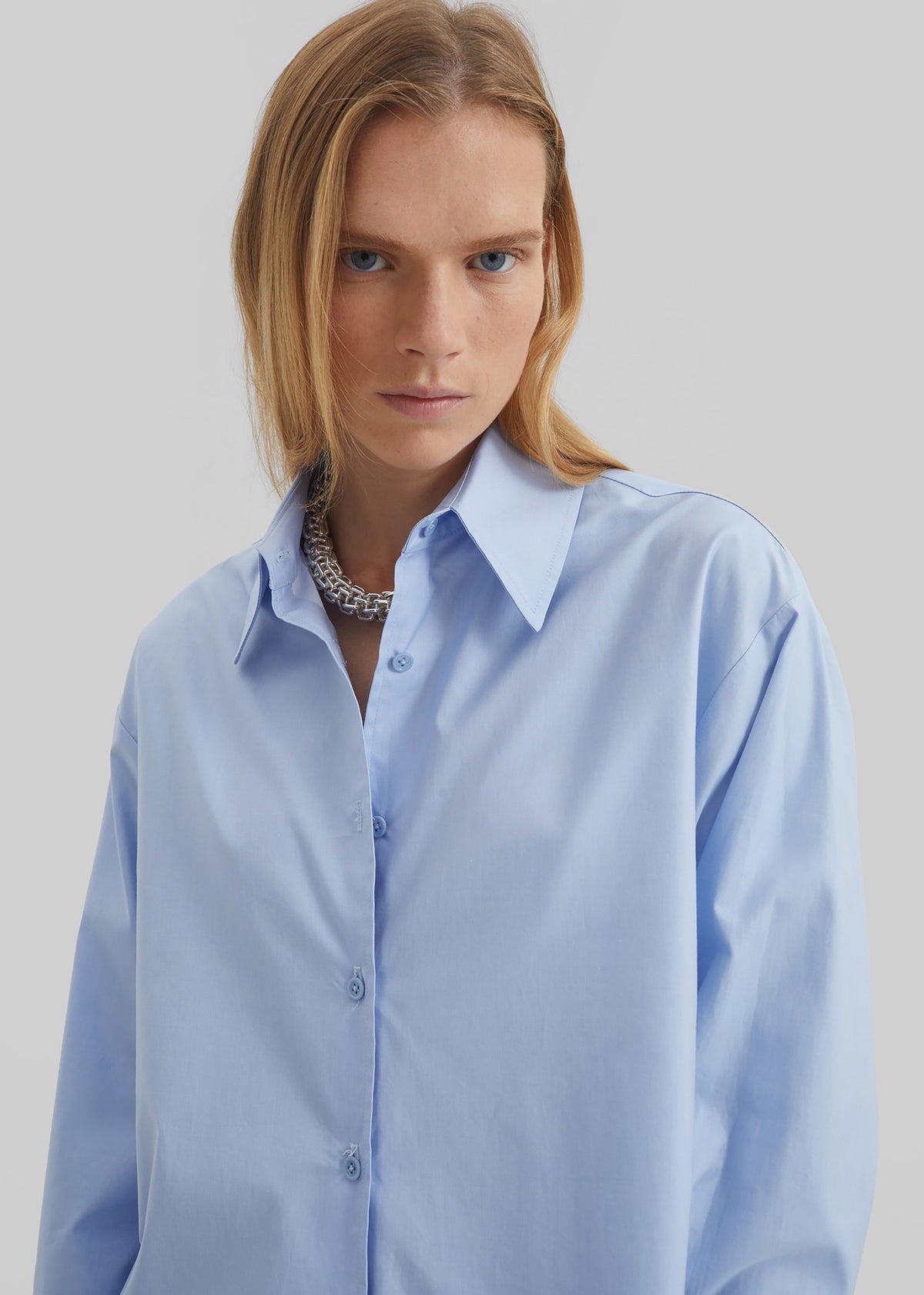 Peri Cotton Shirt - Light Blue - 3