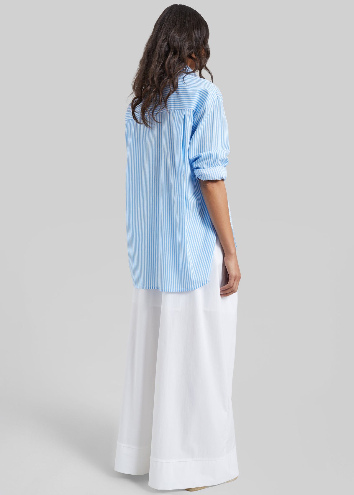 Peri Cotton Shirt - White/Light Blue - 8