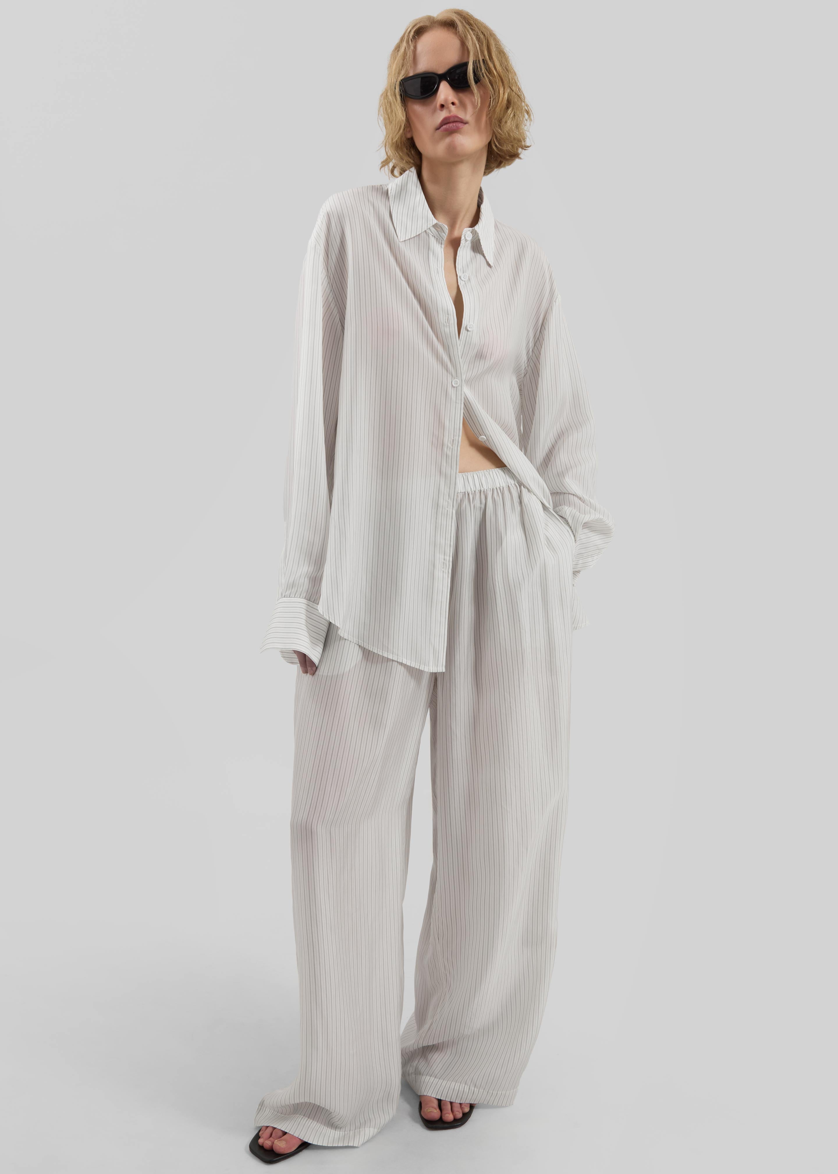 Peri Double Striped Shirt - White/Black Stripe - 7