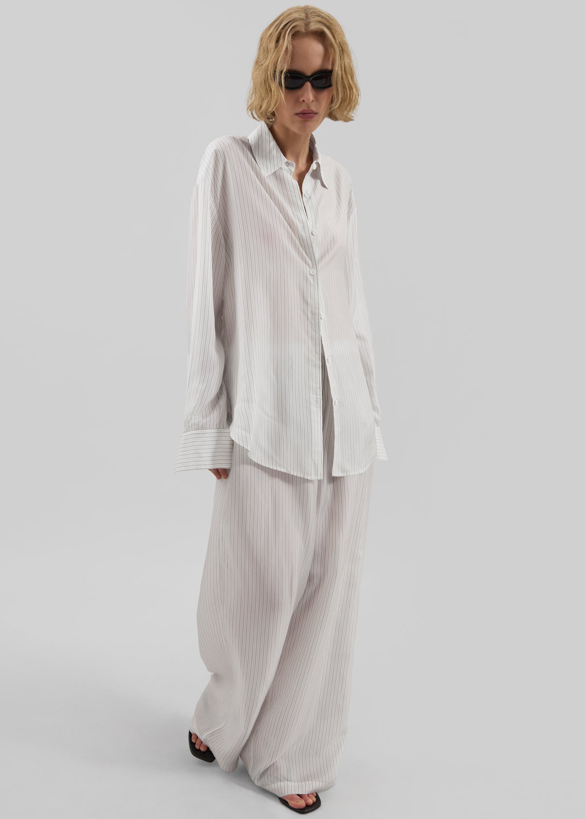 Peri Double Striped Shirt - White/Black Stripe - 10