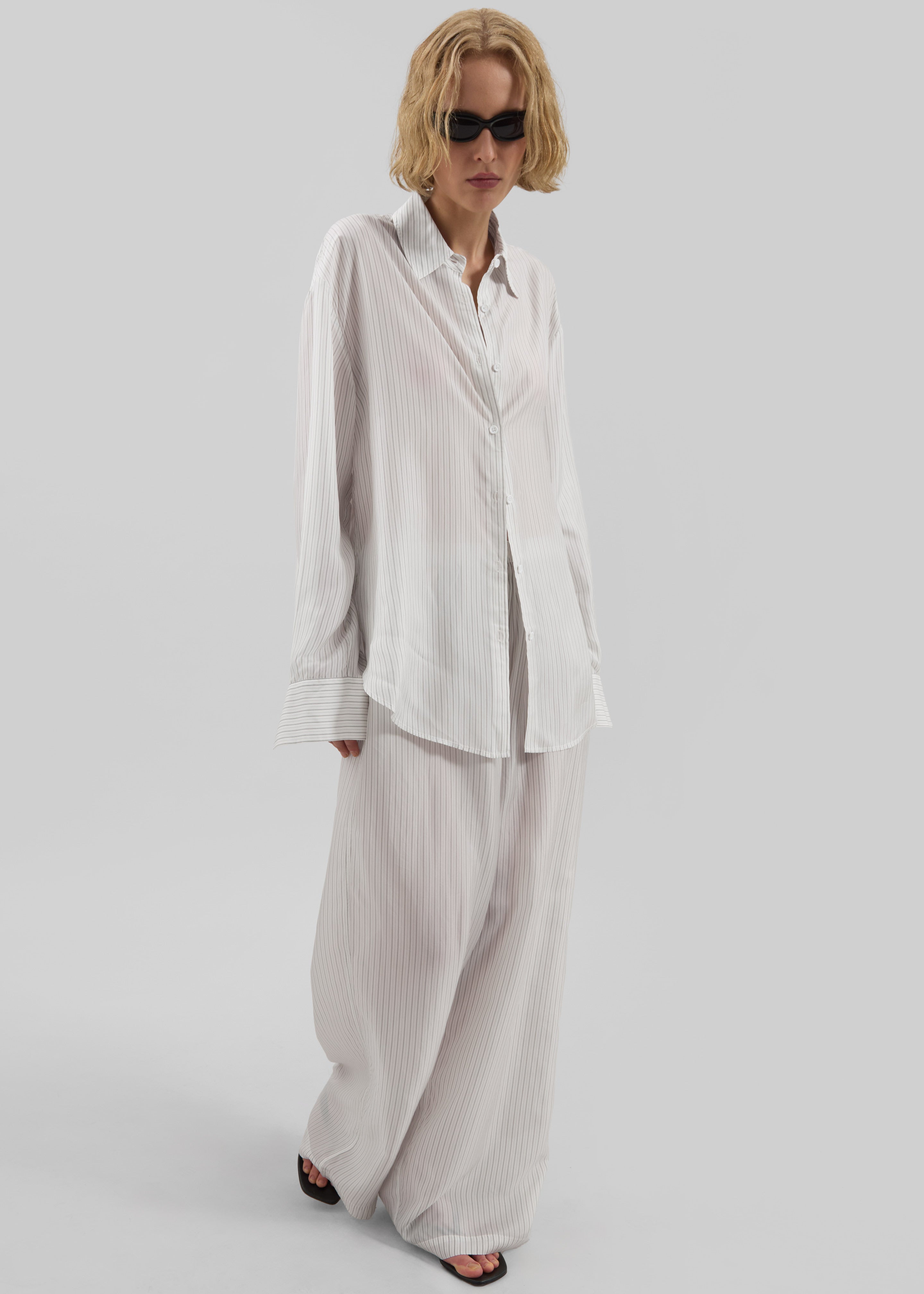 Peri Double Striped Shirt - White/Black Stripe - 10