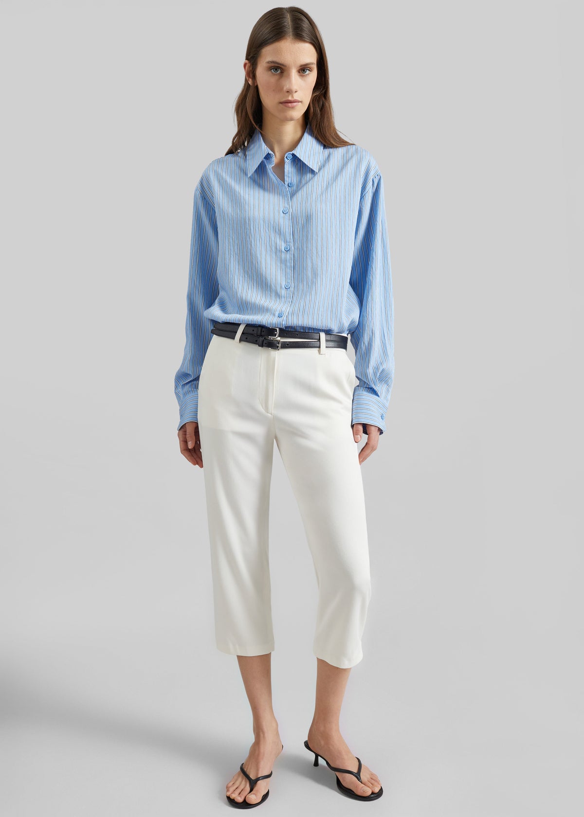 Peri Fluid Shirt - Blue/White Stripe - 6