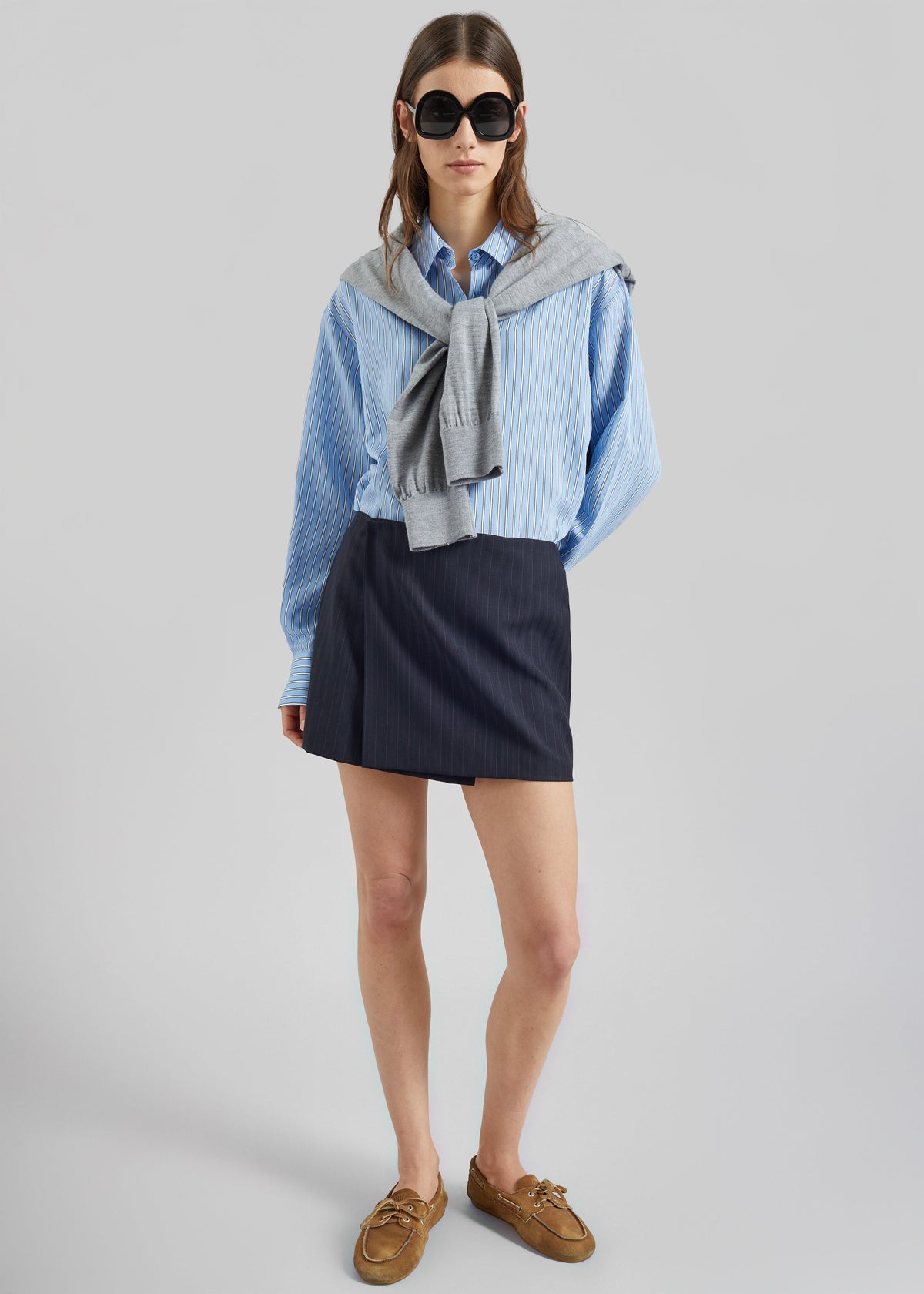 Peri Fluid Shirt - Blue/White Stripe - 5