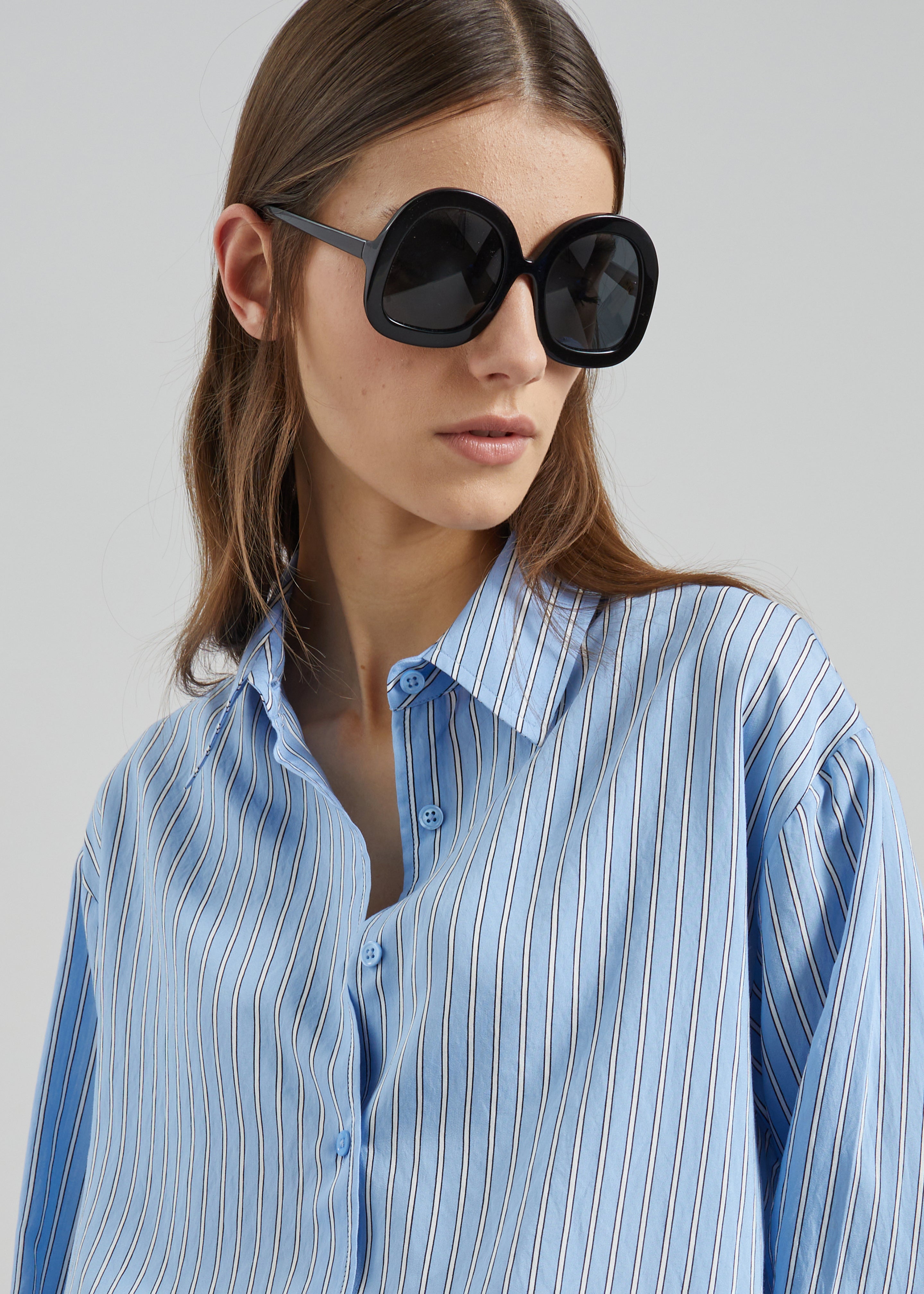 the Frankie Shop シャツ Lienz Double Shirt - Blue/White Stripe – The Frankie Shop Europe