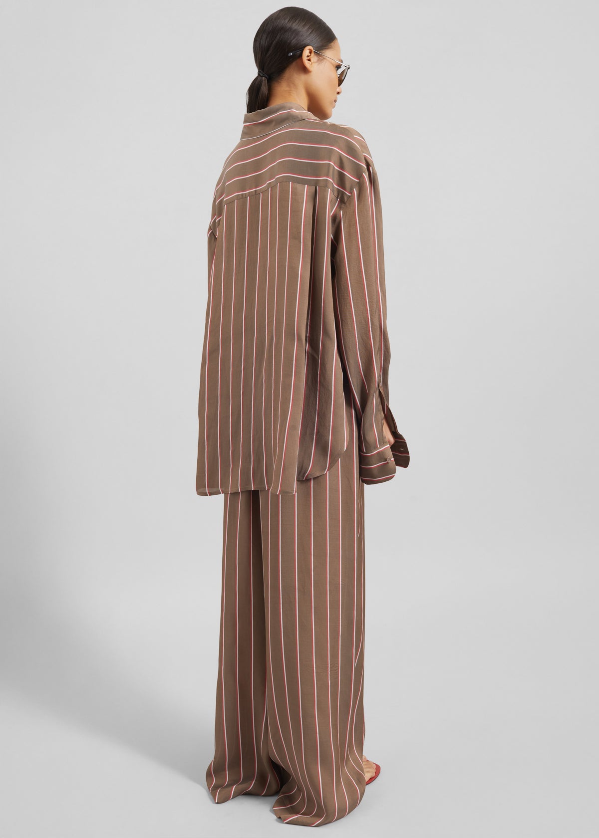 Peri Fluid Shirt - Brown Multi Stripe - 10