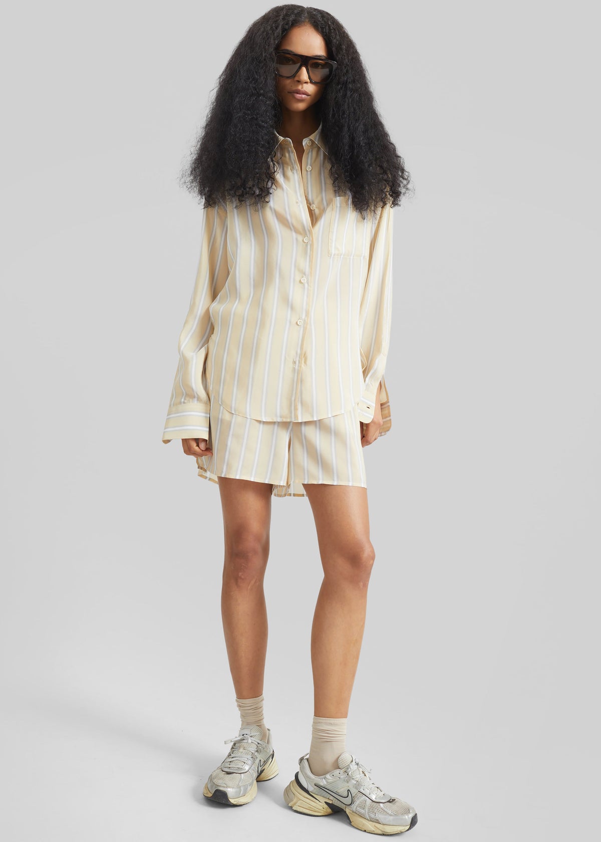 Peri Fluid Shirt - Yellow/White Stripe - 5