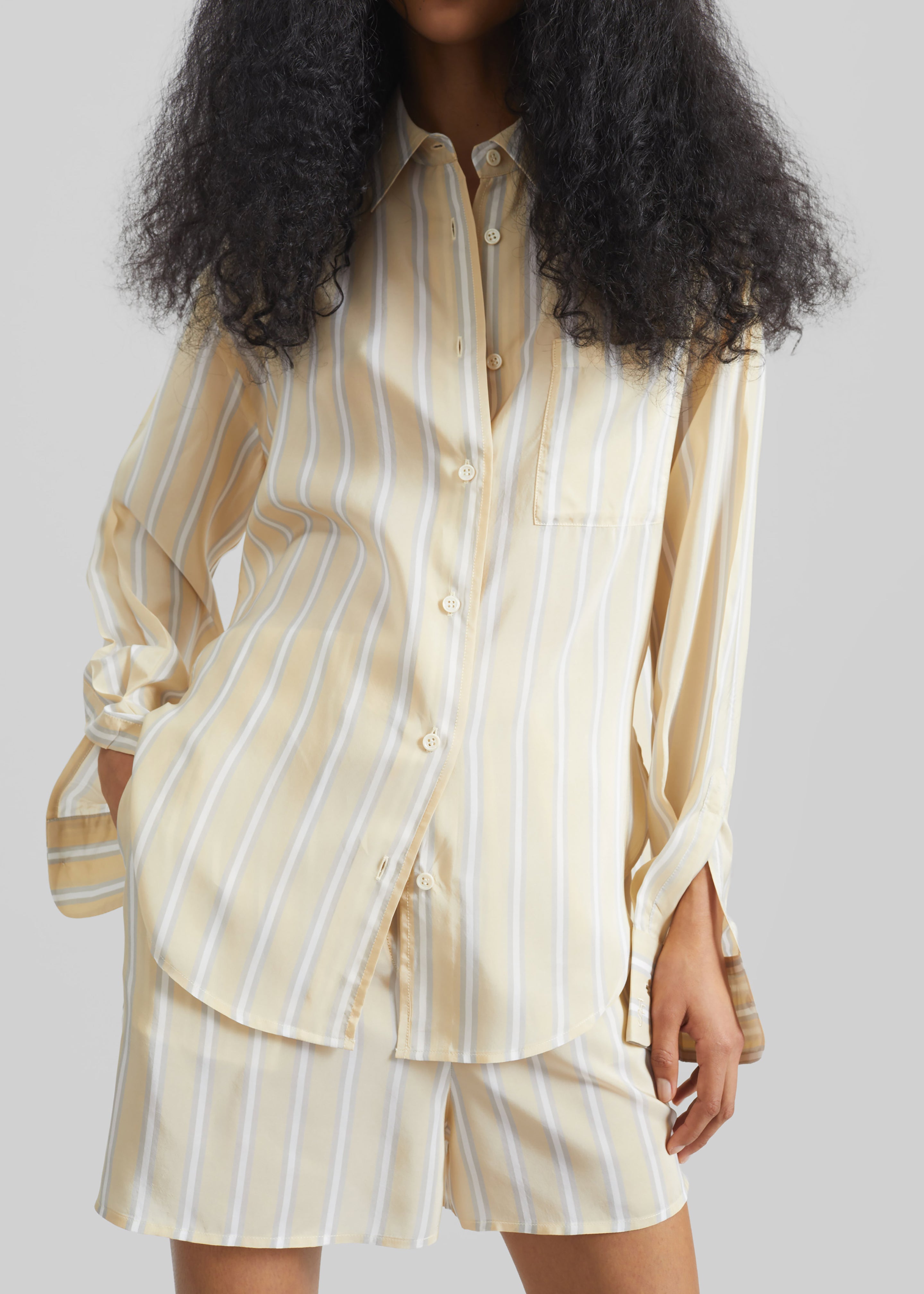 Peri Fluid Shirt - Yellow/White Stripe - 2