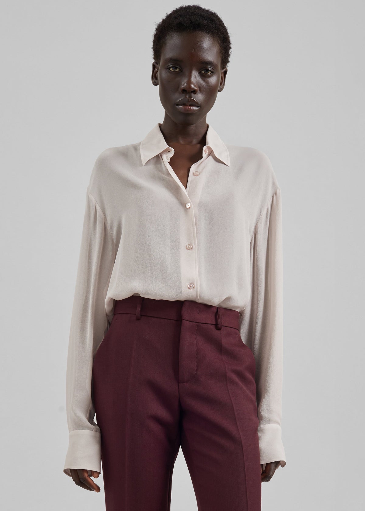 Peri Georgette Shirt - Faded Pink - 5